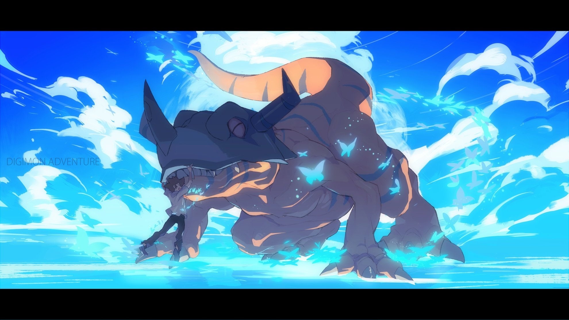taichi, yagami, digimon, 1080P, greymon, hajime, HD Wallpaper