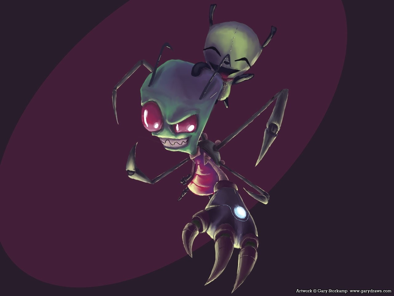 art, x, invader, alternative art, alternative, hd, 720P, zim, gir, Invader zim, HD Wallpaper