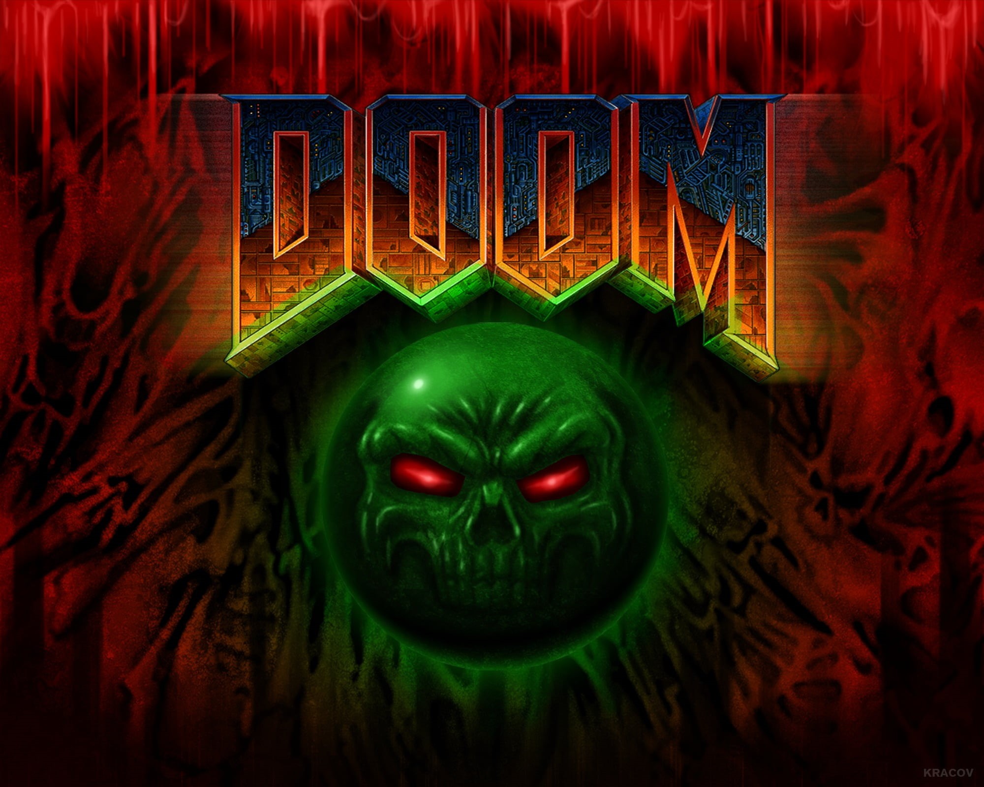 red, text, Doom (game), no people, close-up, western script, green color, backgrounds, vegetable, 1080P, book, indoors, lord, illuminated, celebration, HD Wallpaper