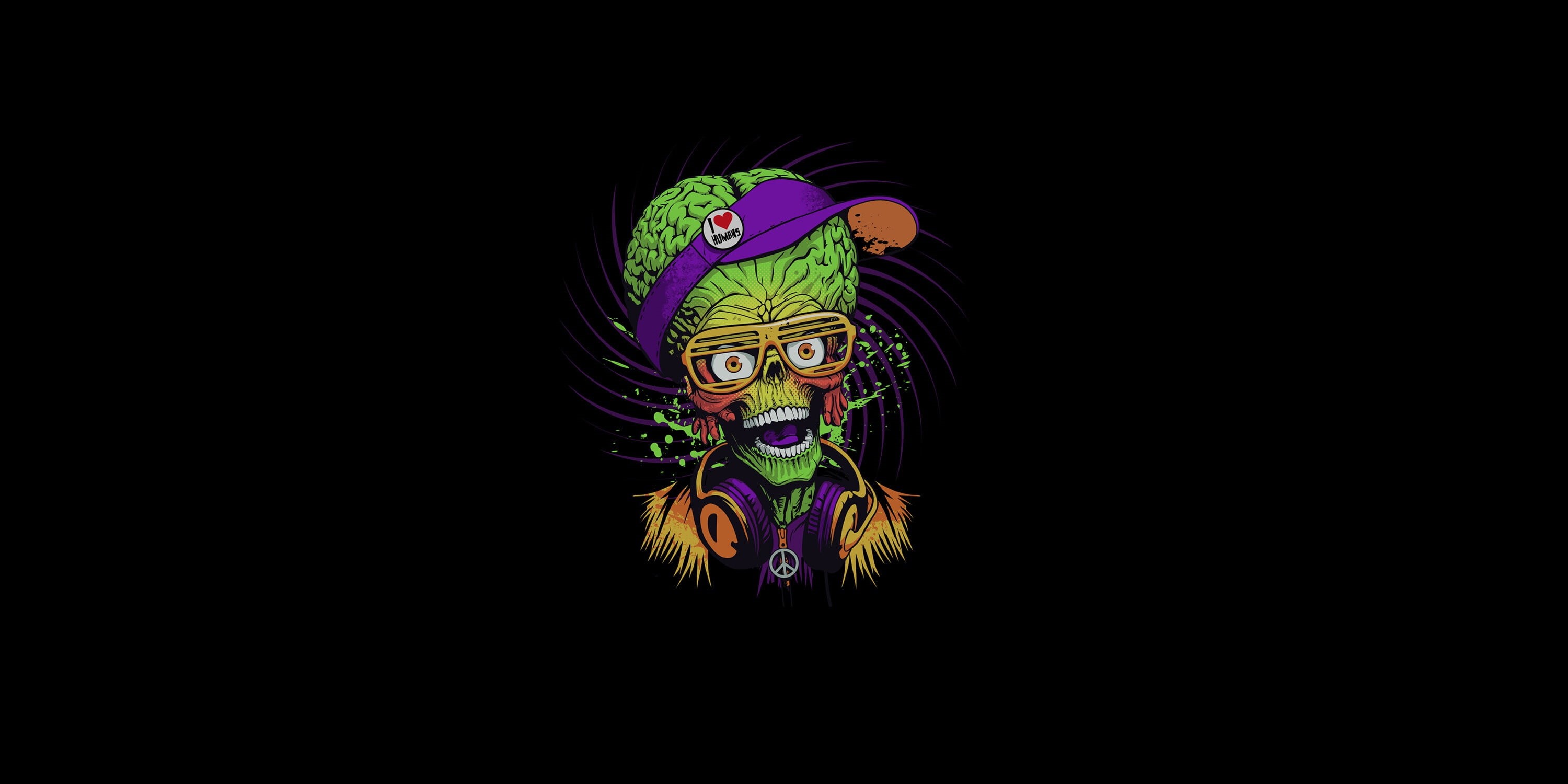 movies, simple background, artwork, Mars Attacks, 2K, HD Wallpaper