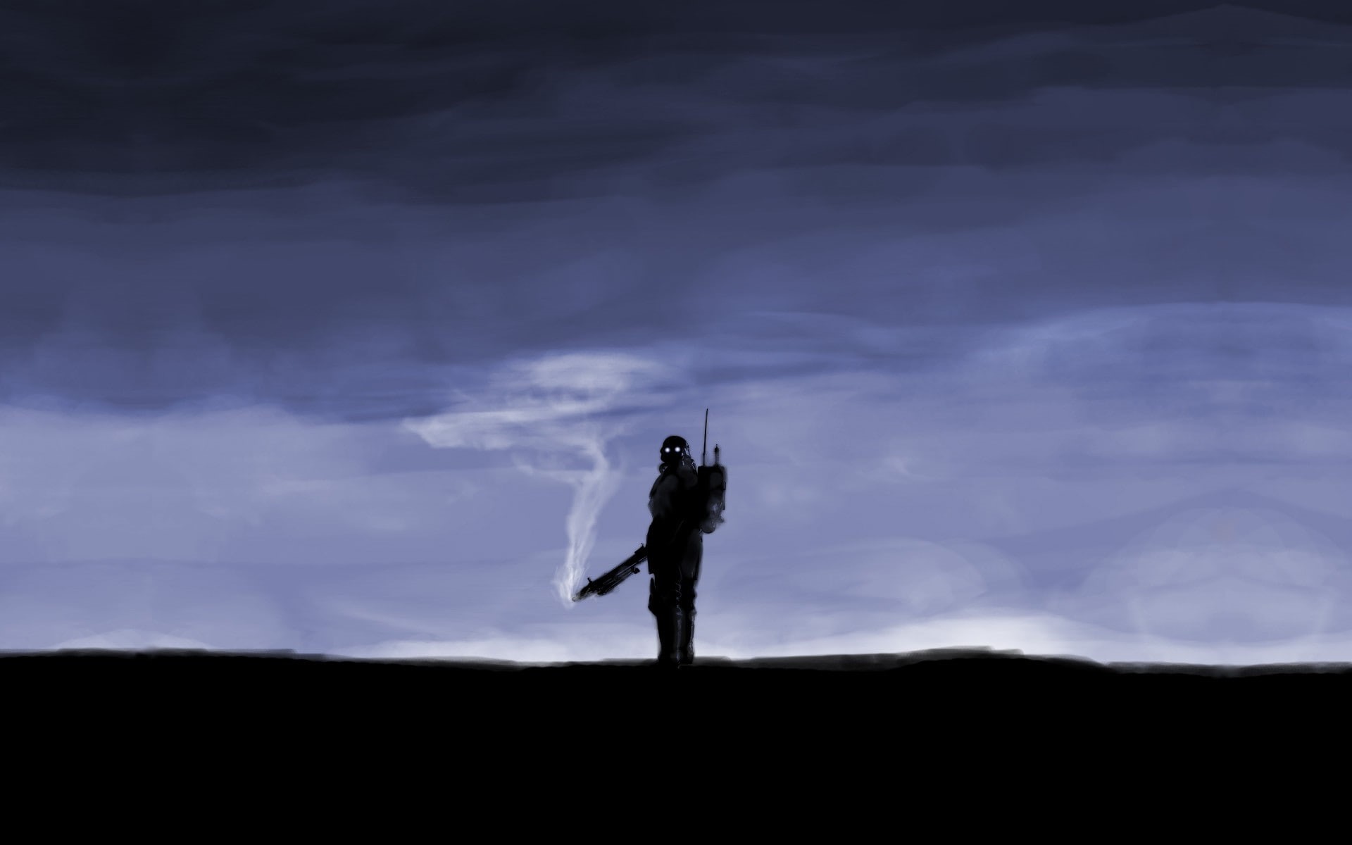 real people, 1080P, standing, leisure activity, weapon, gun, lifestyles, silhouette, Jin-Roh, men, government, nature, land, outdoors, field, adult, scenics - nature, HD Wallpaper