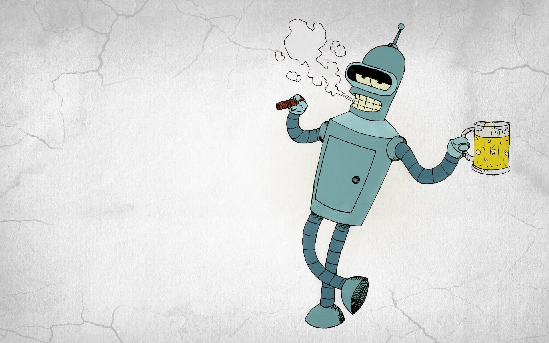 high angle view, Bender, full length, robot, tin, ideas, casual clothing, illustration, simpsons, human representation, Bender Bending Rodriguez, wall, HD Wallpaper