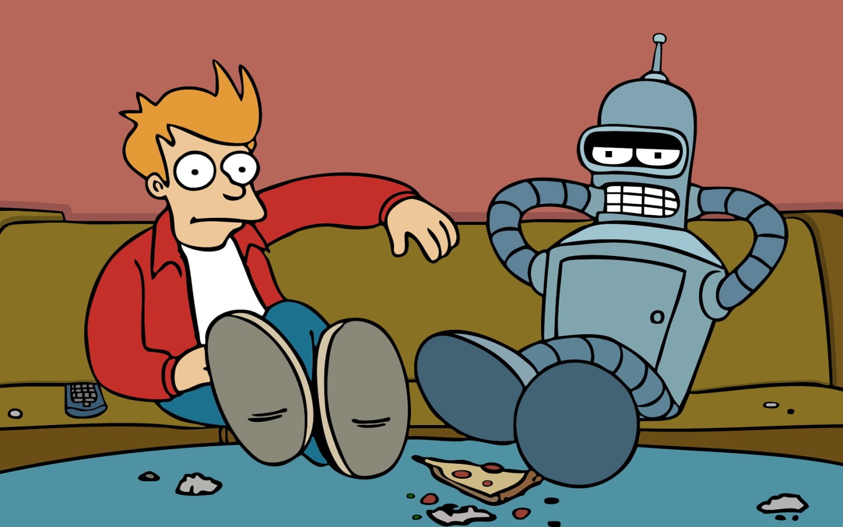 fry, cartoon/comic, 720P, futurama, hd, bender, HD Wallpaper