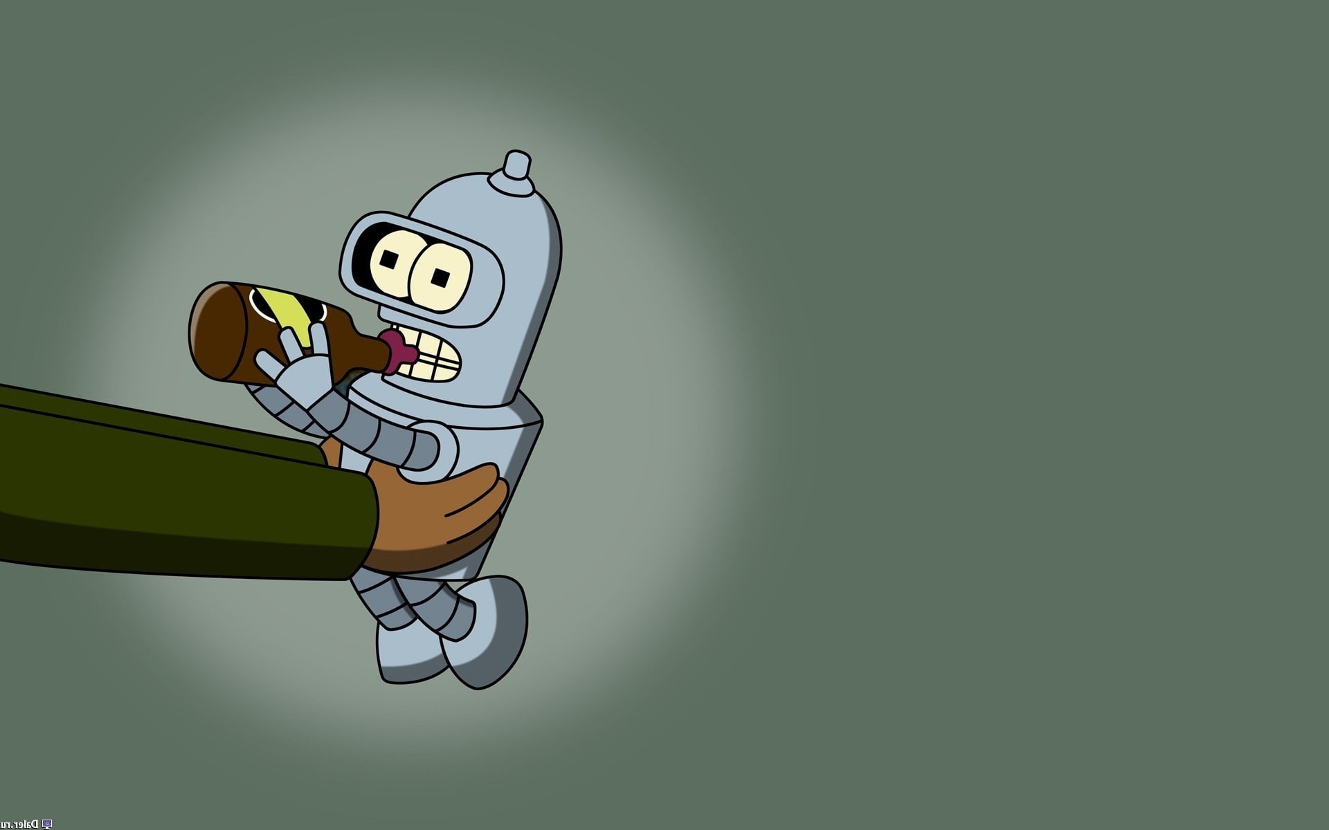 Futurama, studio shot, Bender, 1080P, communication, emotion, representation, copy space, transportation, colored background, cup, green color, no people, HD Wallpaper