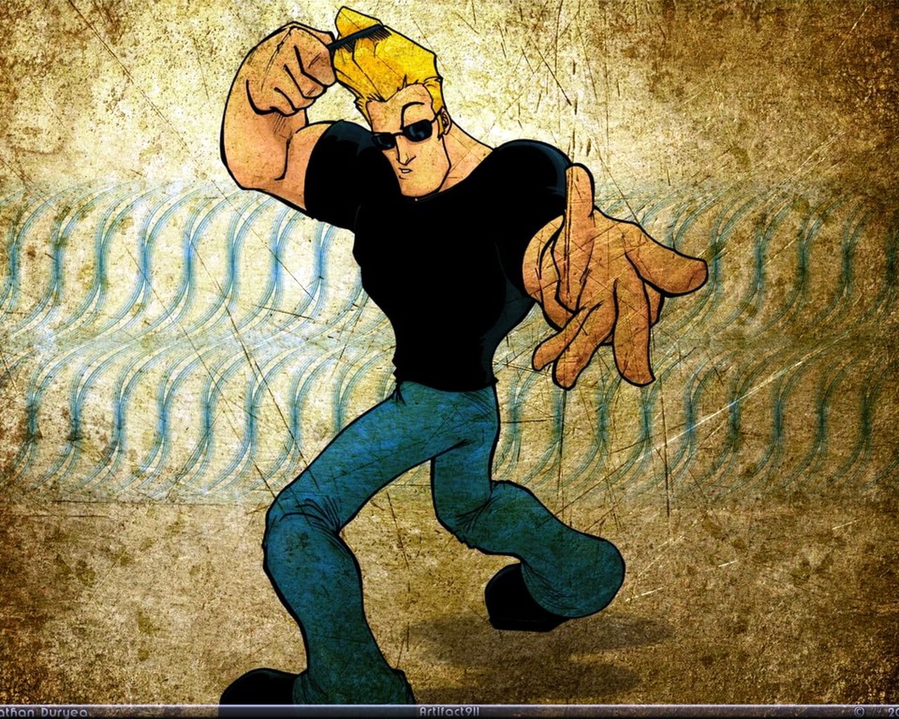 Johnny Bravo, blonde, cartoon, 720P, HD Wallpaper