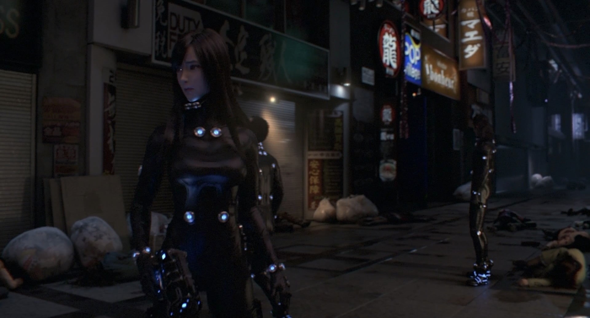 science fiction, protection, one person, city life, 1080P, outdoors, Gantz, domestic animals, front view, adult, mammal, architecture, night, street, full length, HD Wallpaper