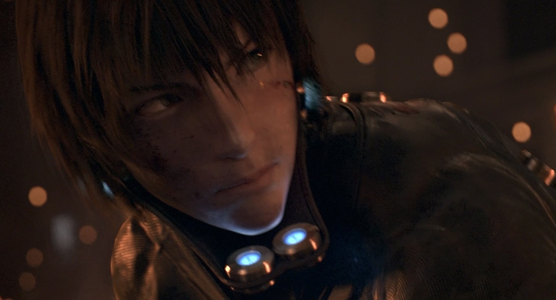 indoors, looking at camera, science fiction, city, headshot, one person, Gantz, portrait, close-up, emotion, 1080P, men, front view, nightlife, young adult, HD Wallpaper