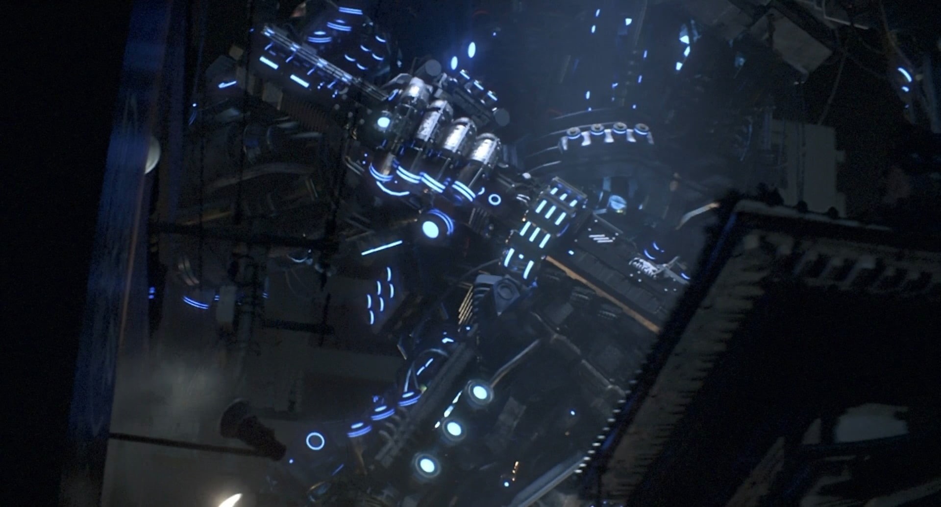 working, technology, metal, light, hanging, GANTZ:O, industry, 1080P, factory, architecture, business, low angle view, Gantz, illuminated, reflection, HD Wallpaper
