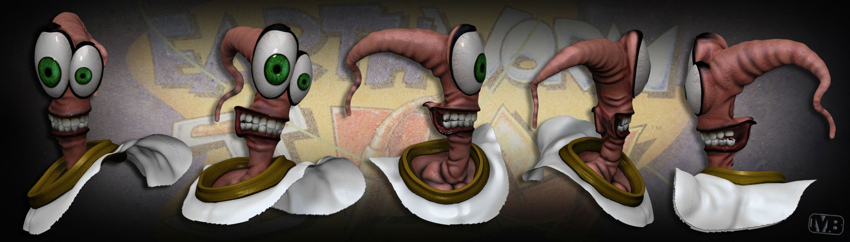 2K, comedy, cartoon, earthworm, jim, animation, adventure, HD Wallpaper