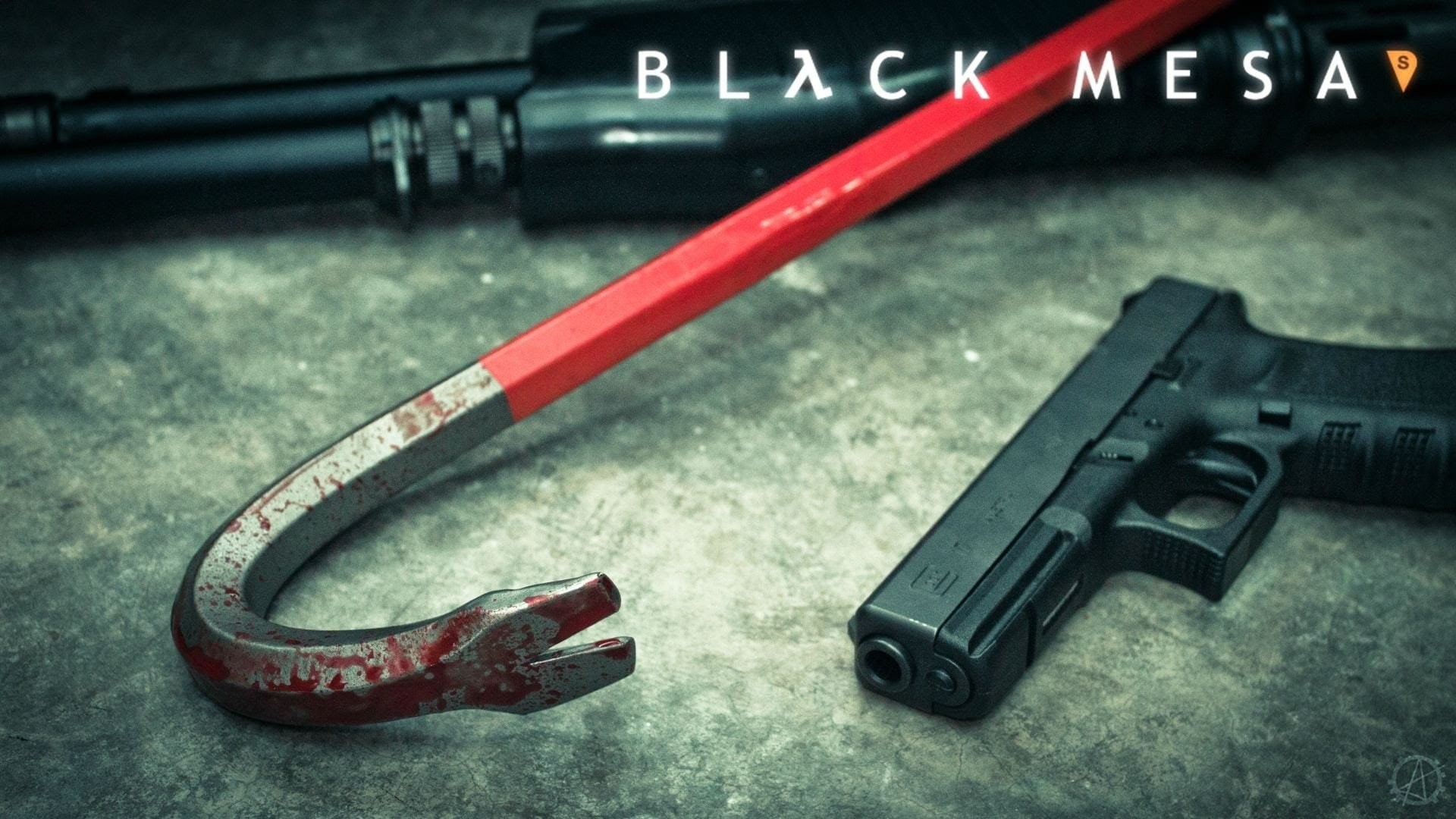 warning sign, social issues, 1080P, red, half life black mesa, weapon, studio shot, aggression, law, sign, technology, crime, still life, indoors, gun, HD Wallpaper