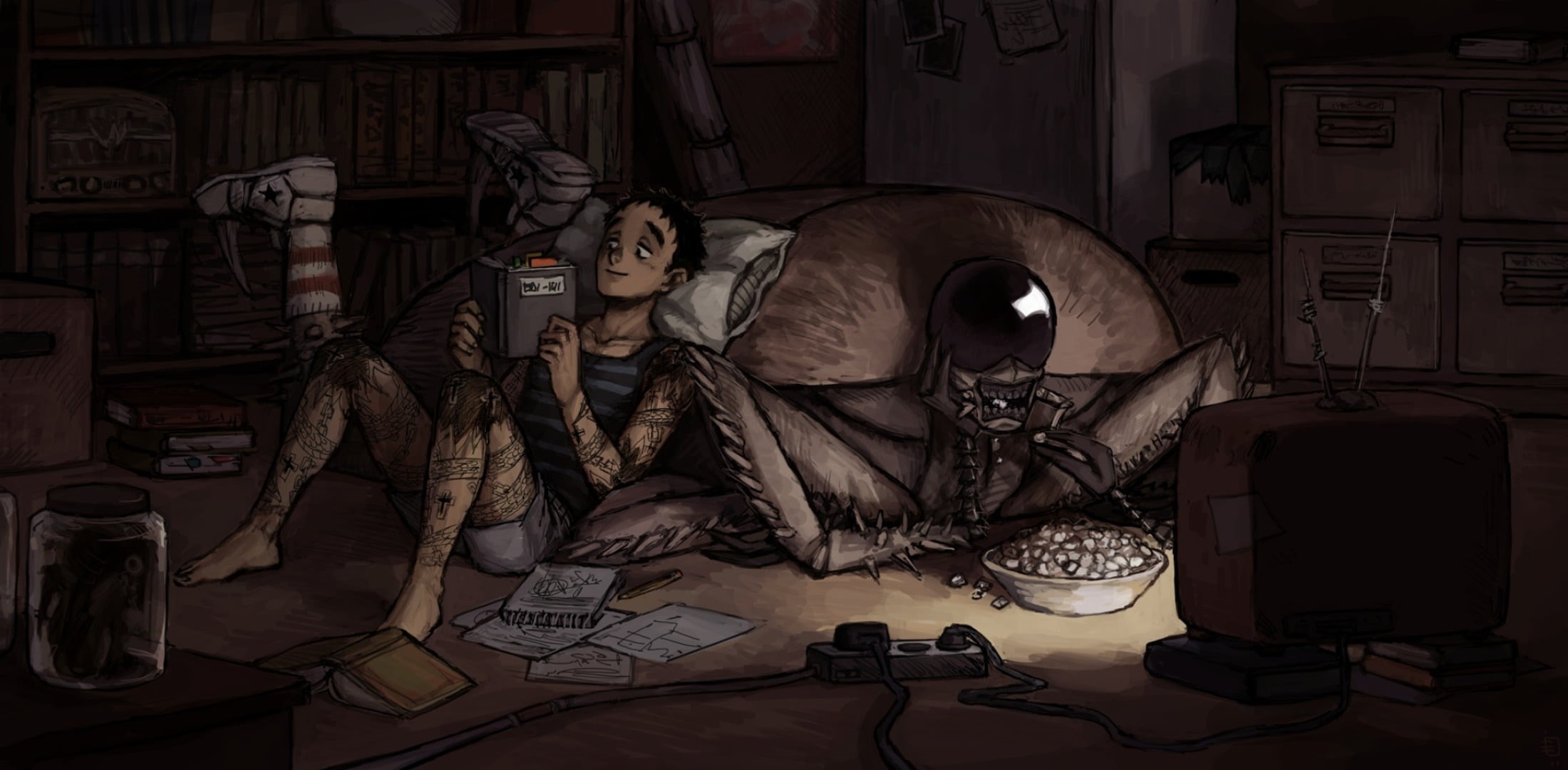 Anime, 1080P, Dr. Kasukabe (Dorohedoro), Johnson (Dorohedoro), Dorohedoro, HD Wallpaper