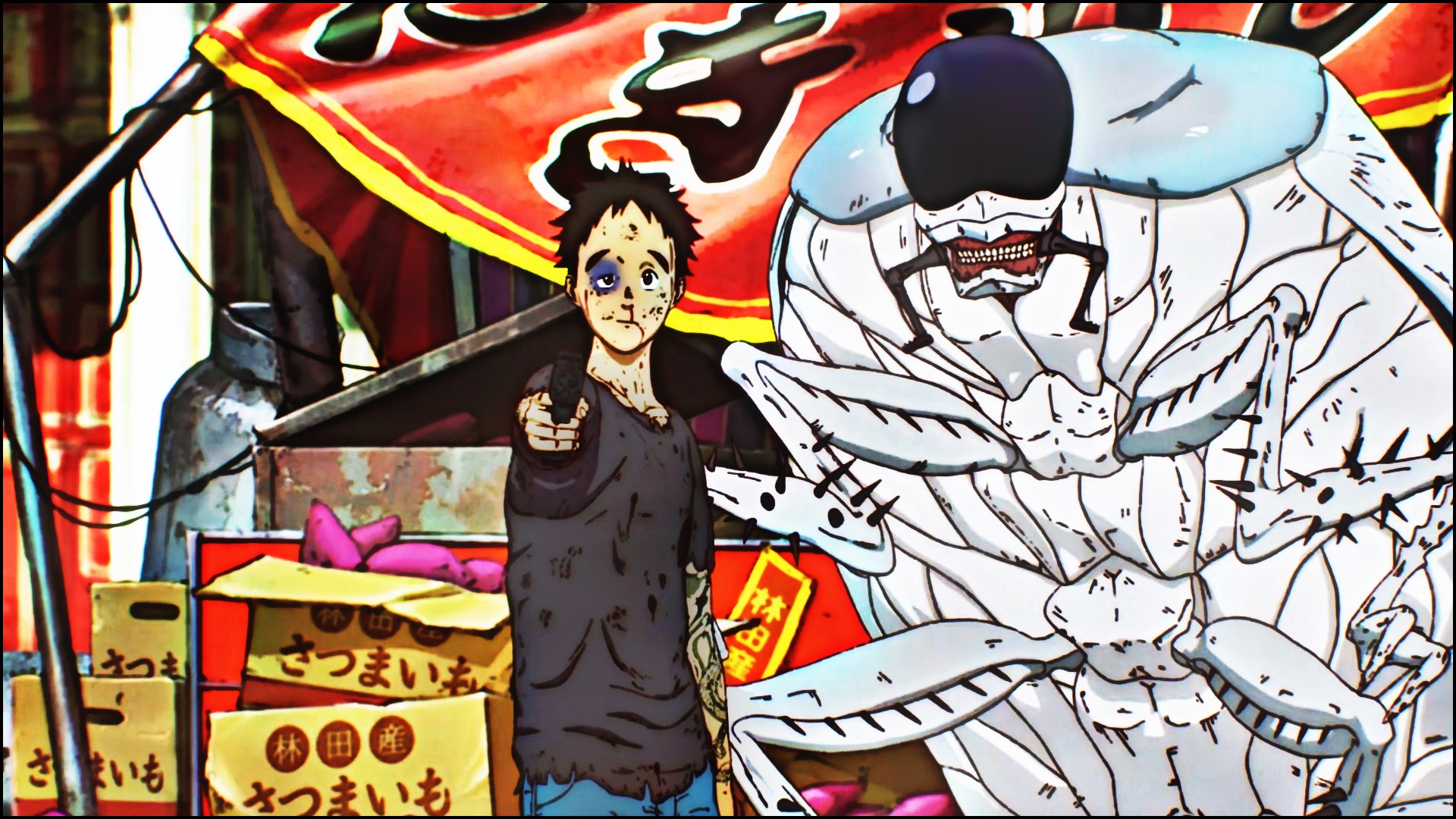 frontal view, Jonson (Dorohedoro), Kasukabe (Dorohedoro), anime, 1080P, Dorohedoro, HD Wallpaper