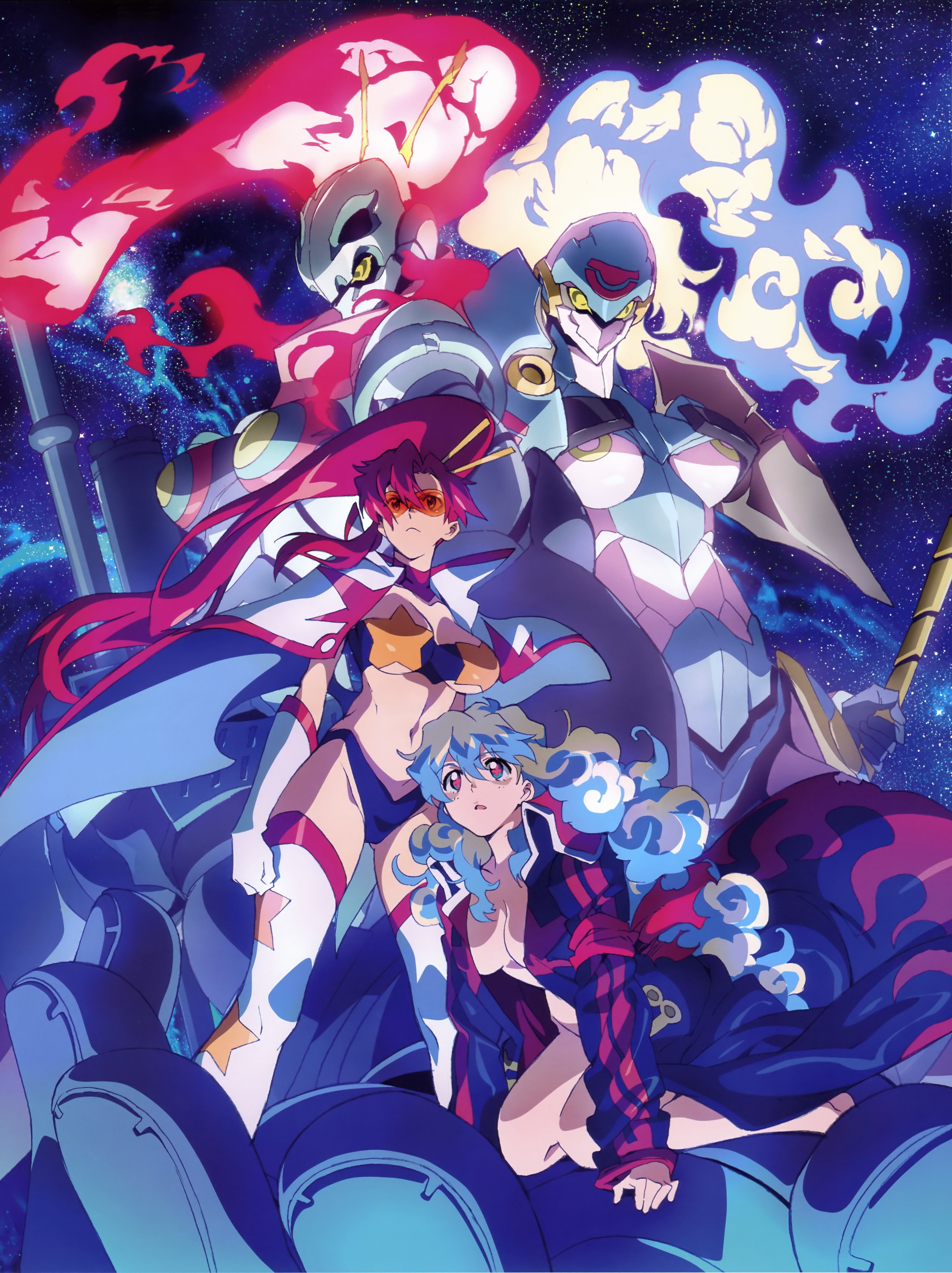 high angle view, no people, Tengen Toppa Gurren Lagann, variation, thigh-highs, blue, creativity, close-up, illuminated, representation, human representation, Phone HD Wallpaper