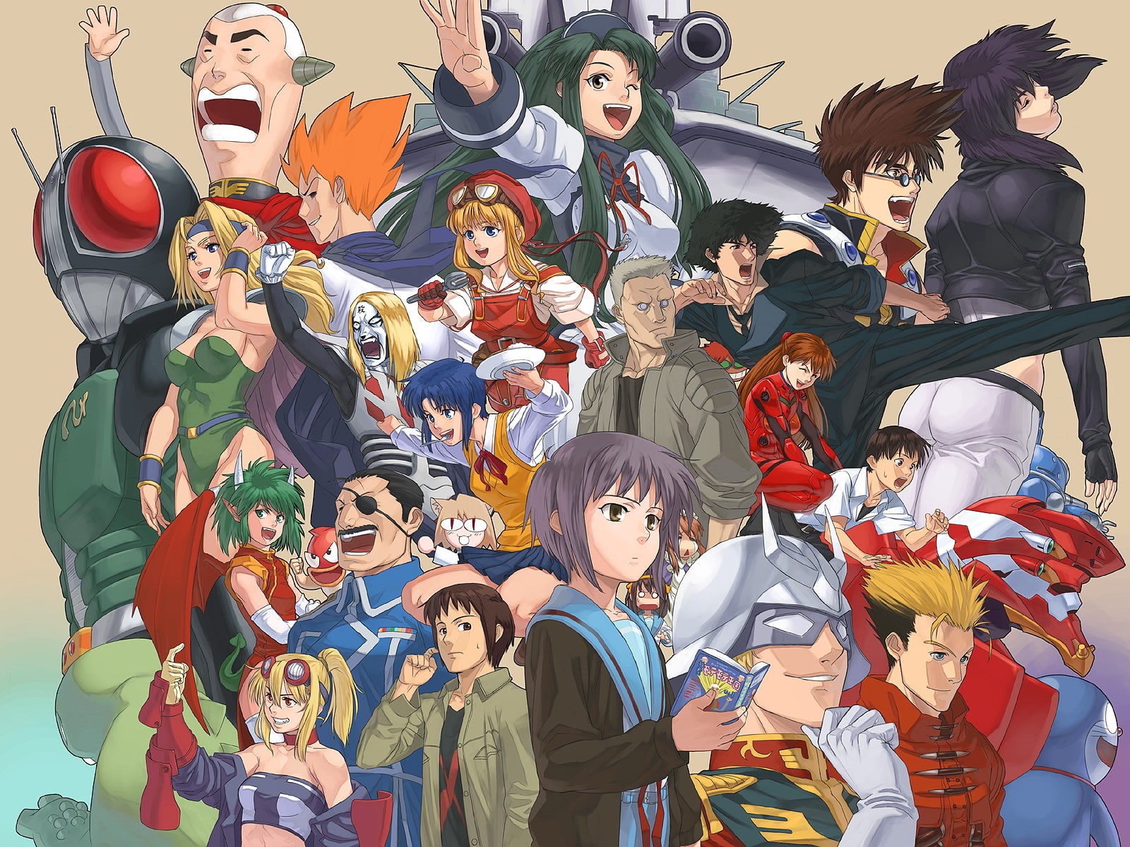trigun, bebop, cowboy, rider, metal, 720P, crossover, shell, doraemon, final, group, kamen, fantasy, ghost, detroit, city, macross, HD Wallpaper