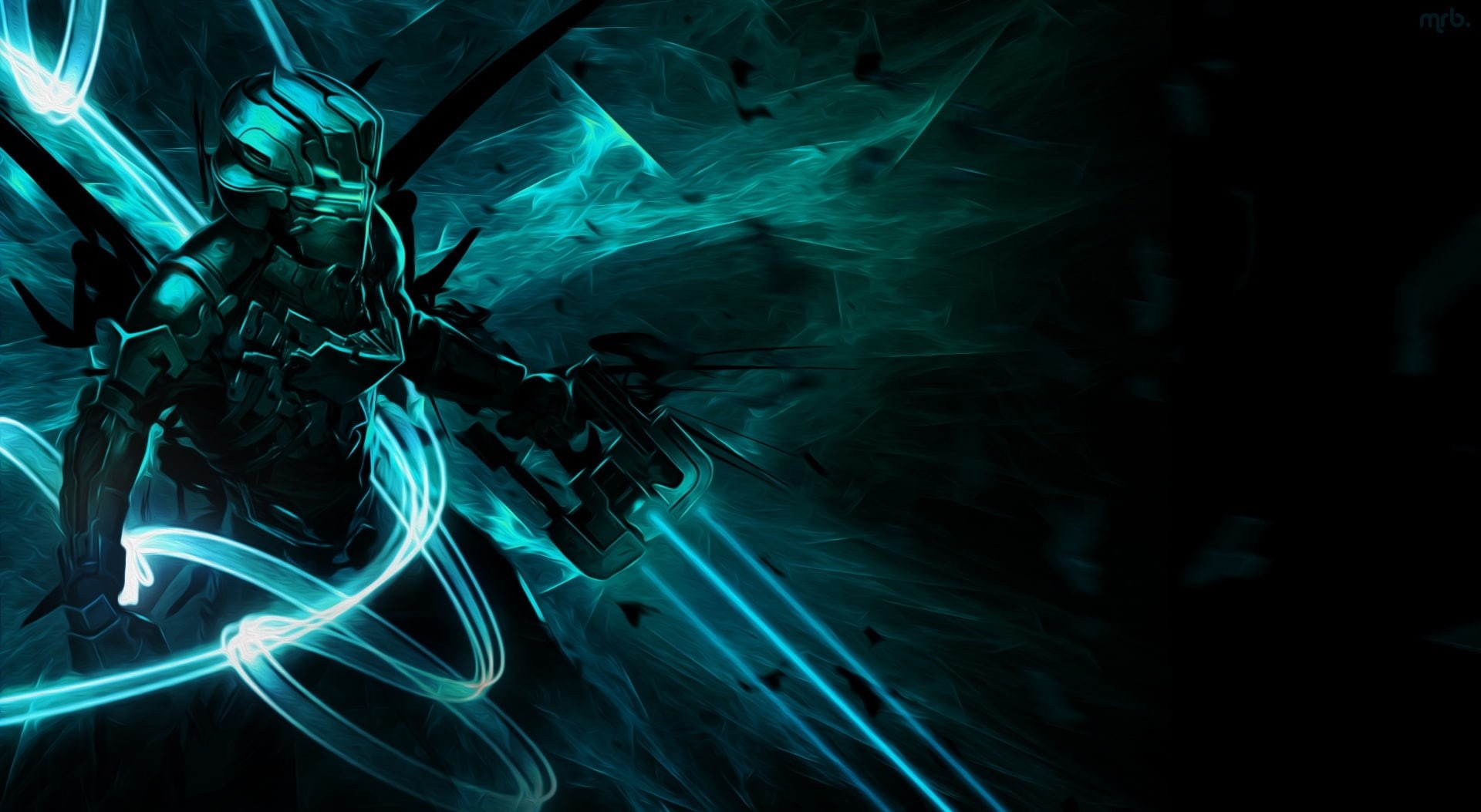 digital, light - natural phenomenon, water, swirl, long exposure, hd, blue, night, black, turquoise colored, marine, character, Games, space, underwater, HD Wallpaper