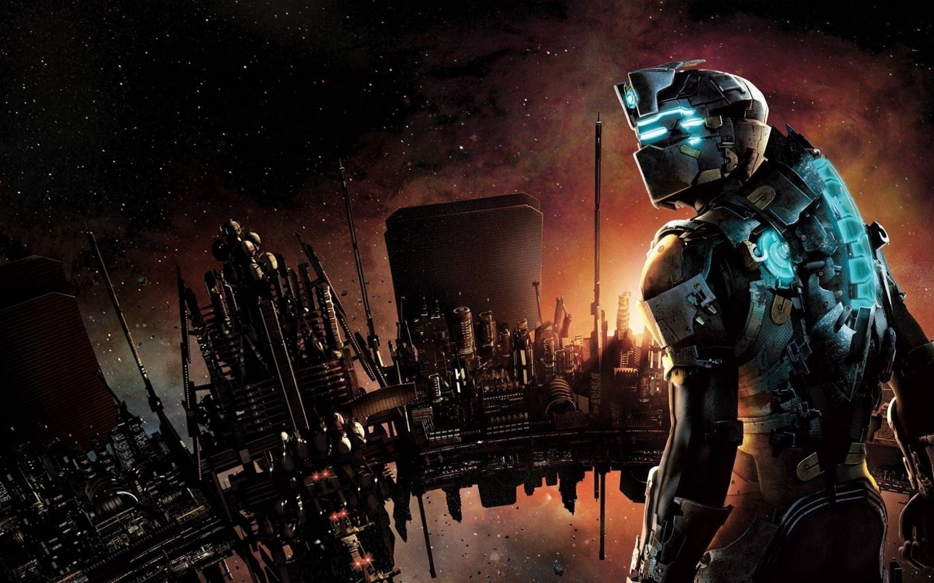 indoors, headwear, men, power, dead space 2, aggression, weapon, three quarter length, war, people, standing, character, alien, adult, armed Forces, protective Mask - Workwear, HD Wallpaper