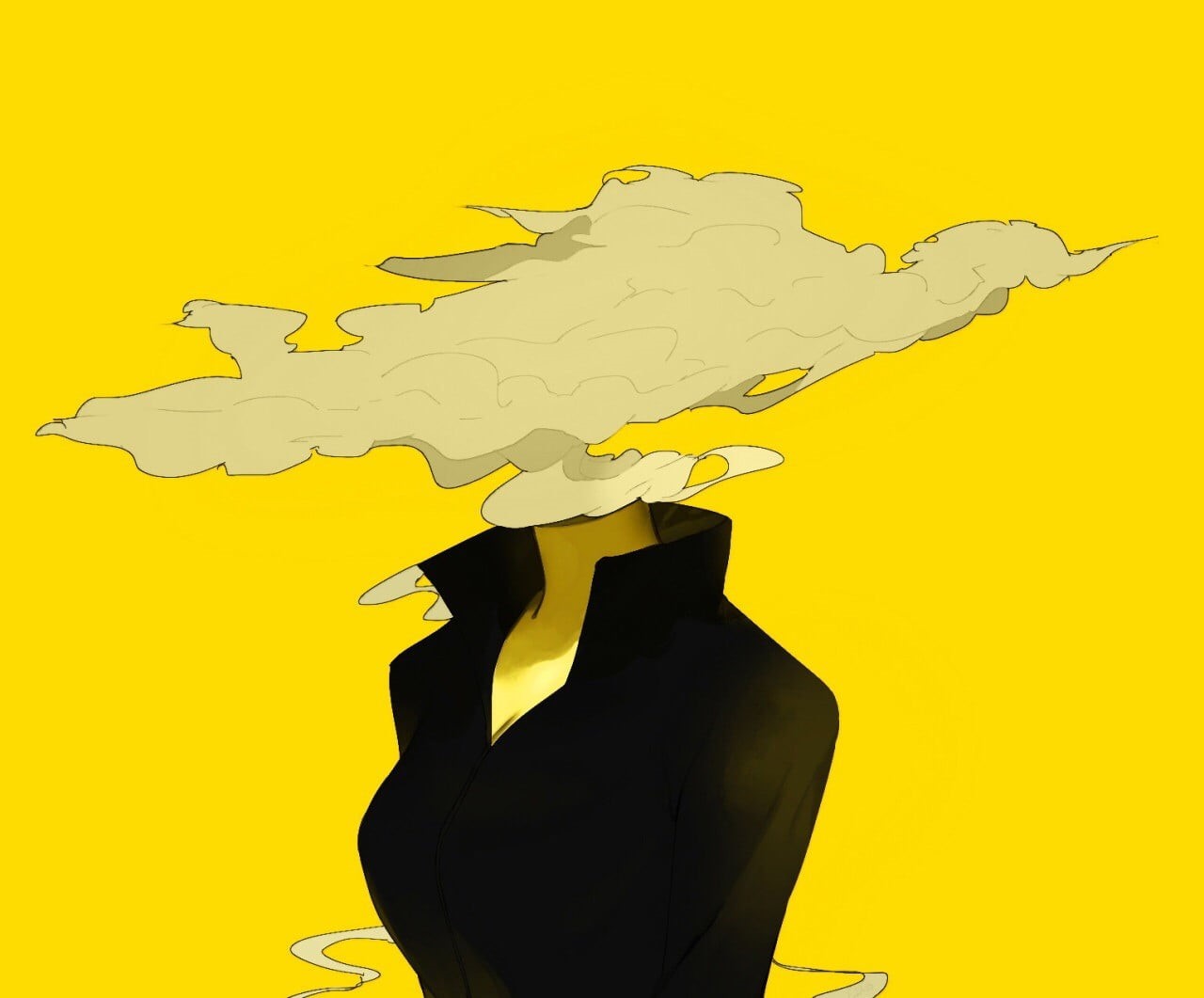 Celty Sturluson, indoors, paint, Durarara!!, nature, creativity, yellow background, digital composite, splashing, no people, colored background, anime girls, HD Wallpaper