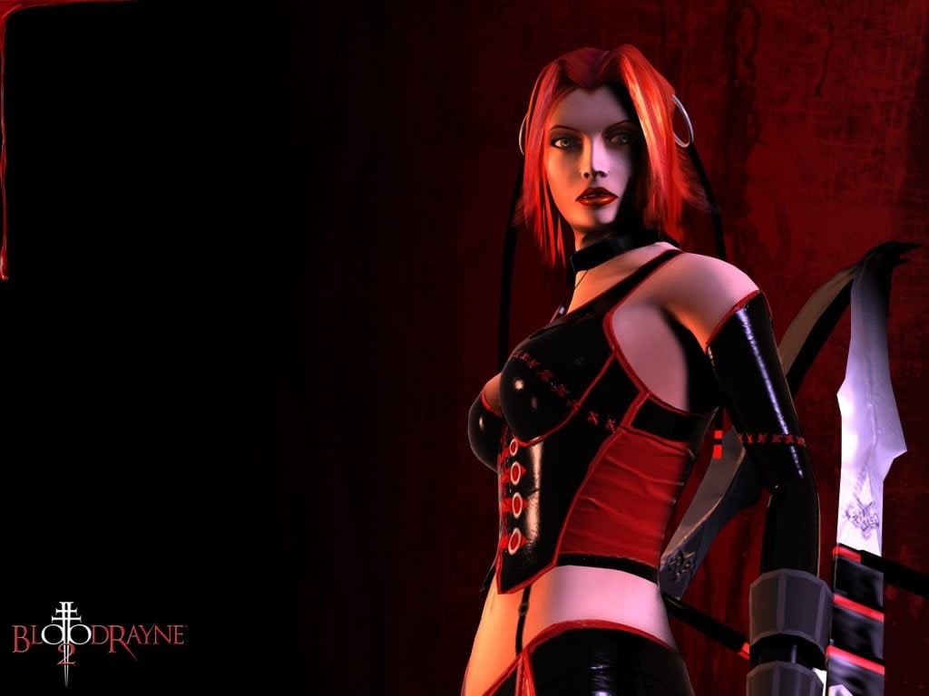 480P, adult, stage, BloodRayne, red, portrait, dyed red hair, fashion, beautiful woman, nightlife, illuminated, lifestyles, clothing, indoors, one person, HD Wallpaper