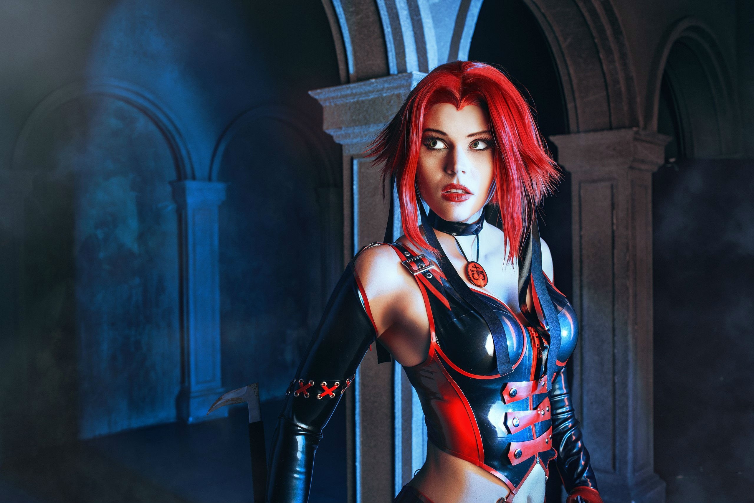 hairstyle, poster, young adult, action, BloodRayne, front view, fantasy, looking at camera, clothing, indoors, 2K, lifestyles, vampire, superhero, women, HD Wallpaper
