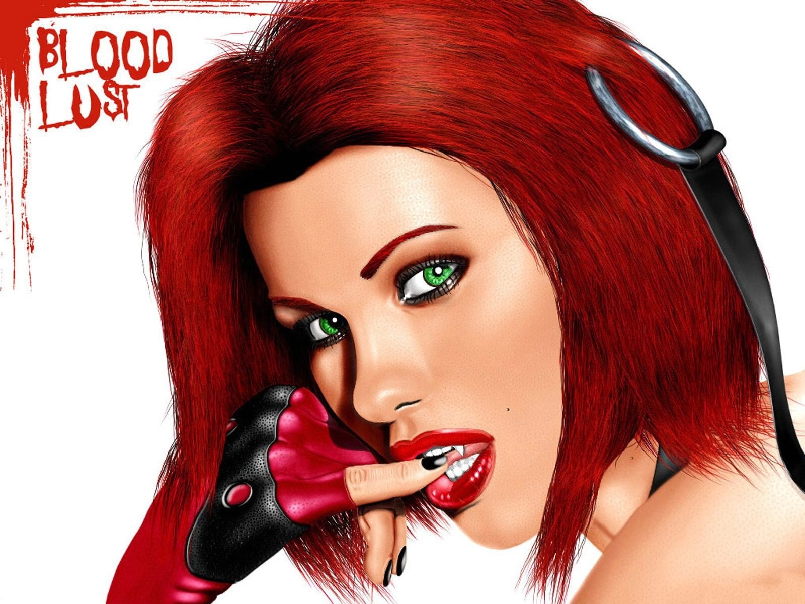 poster, 720P, fantasy, dyed red hair, beauty, hair, indoors, nail, vampire, fashion, women, dyed hair, superhero, real people, Dark, one person, young adult, HD Wallpaper