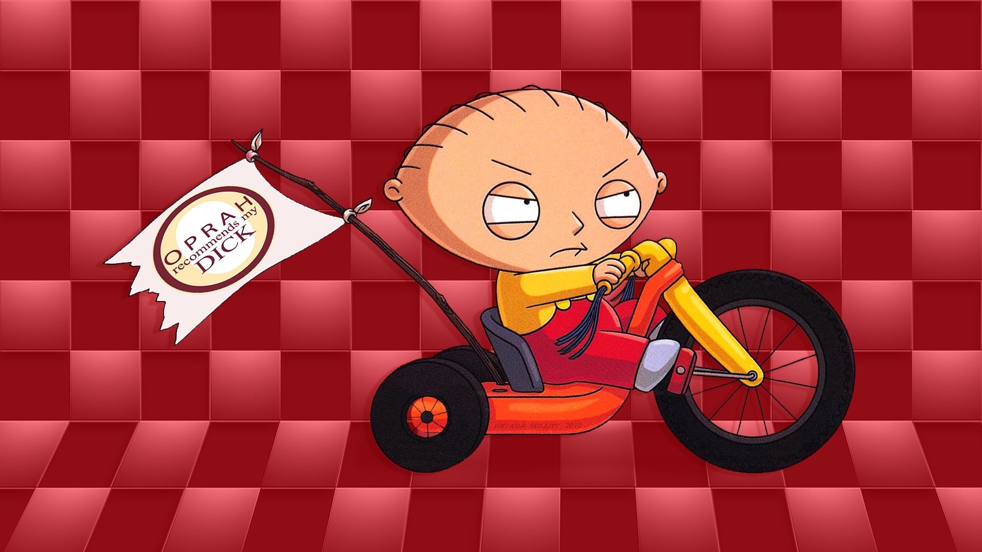 TV Show, smiling, communication, fun, Family Guy, clock, red, cartoon, shape, indoors, people, pattern, adult, wheel, speed, good news, geometric shape, HD Wallpaper