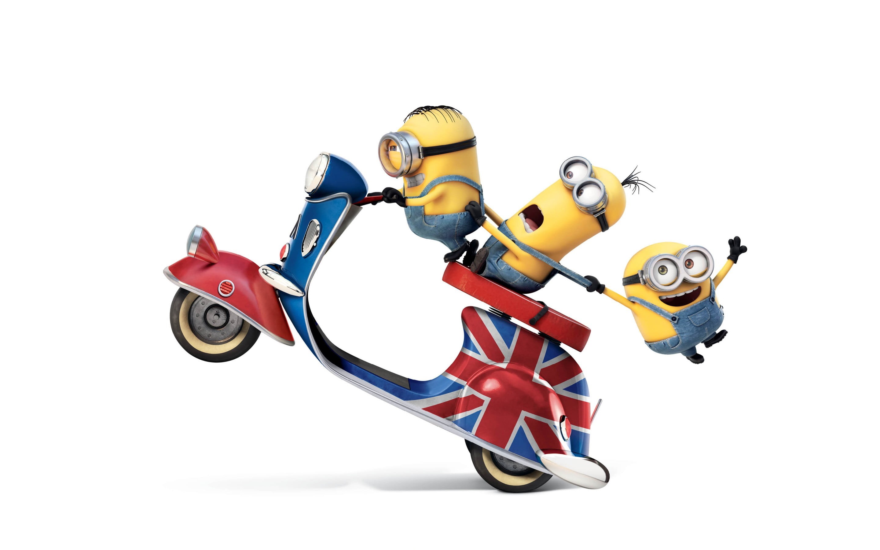 cut out, toy, minions, no people, human representation, red, creativity, high angle view, close-up, representation, shape, white background, studio shot, HD Wallpaper