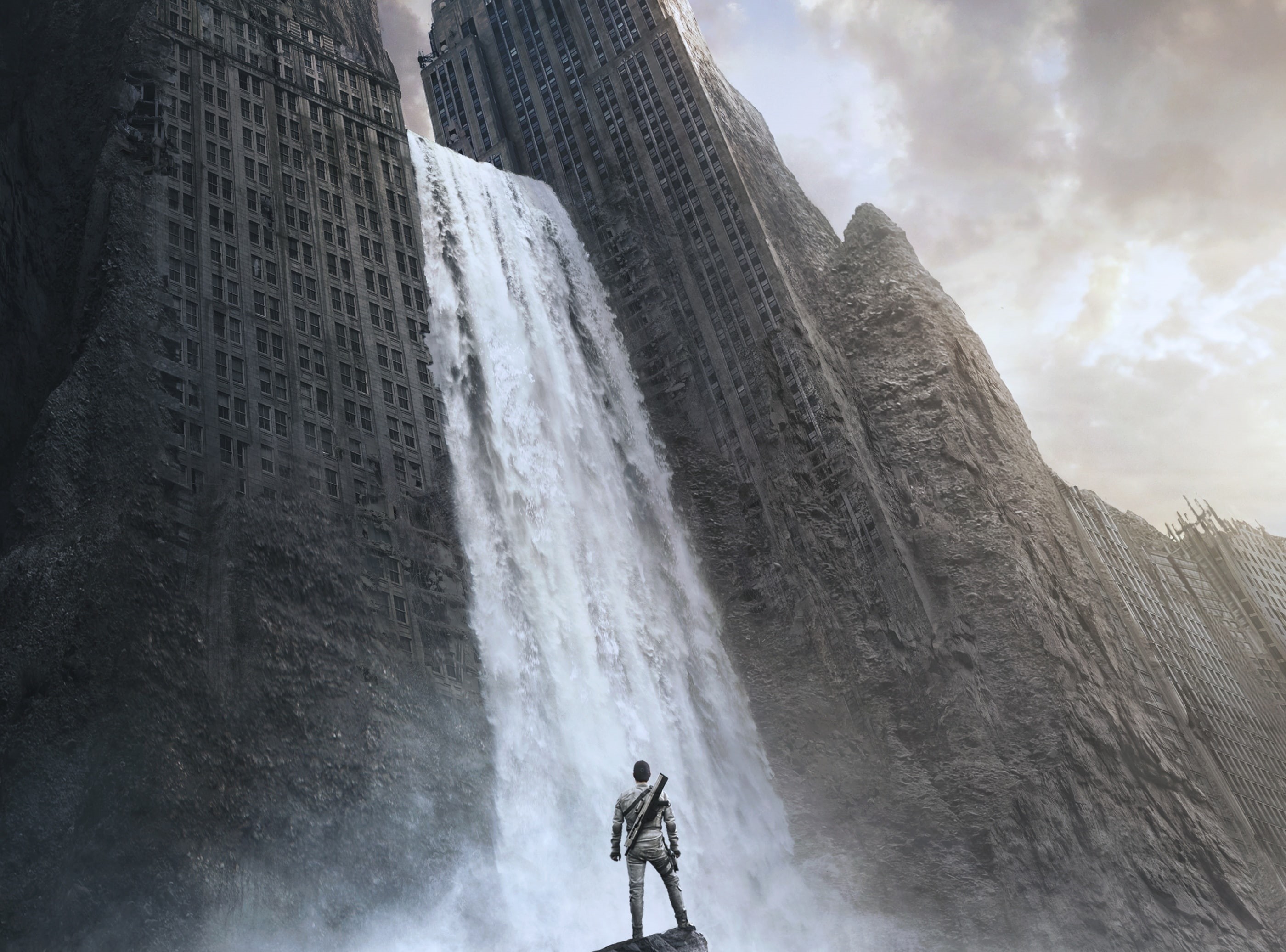 standing, beauty in nature, concept art, 2K, Other Movies, flowing, poster, movie, flowing water, motion, day, water, lifestyles, waterfall, long exposure, HD Wallpaper