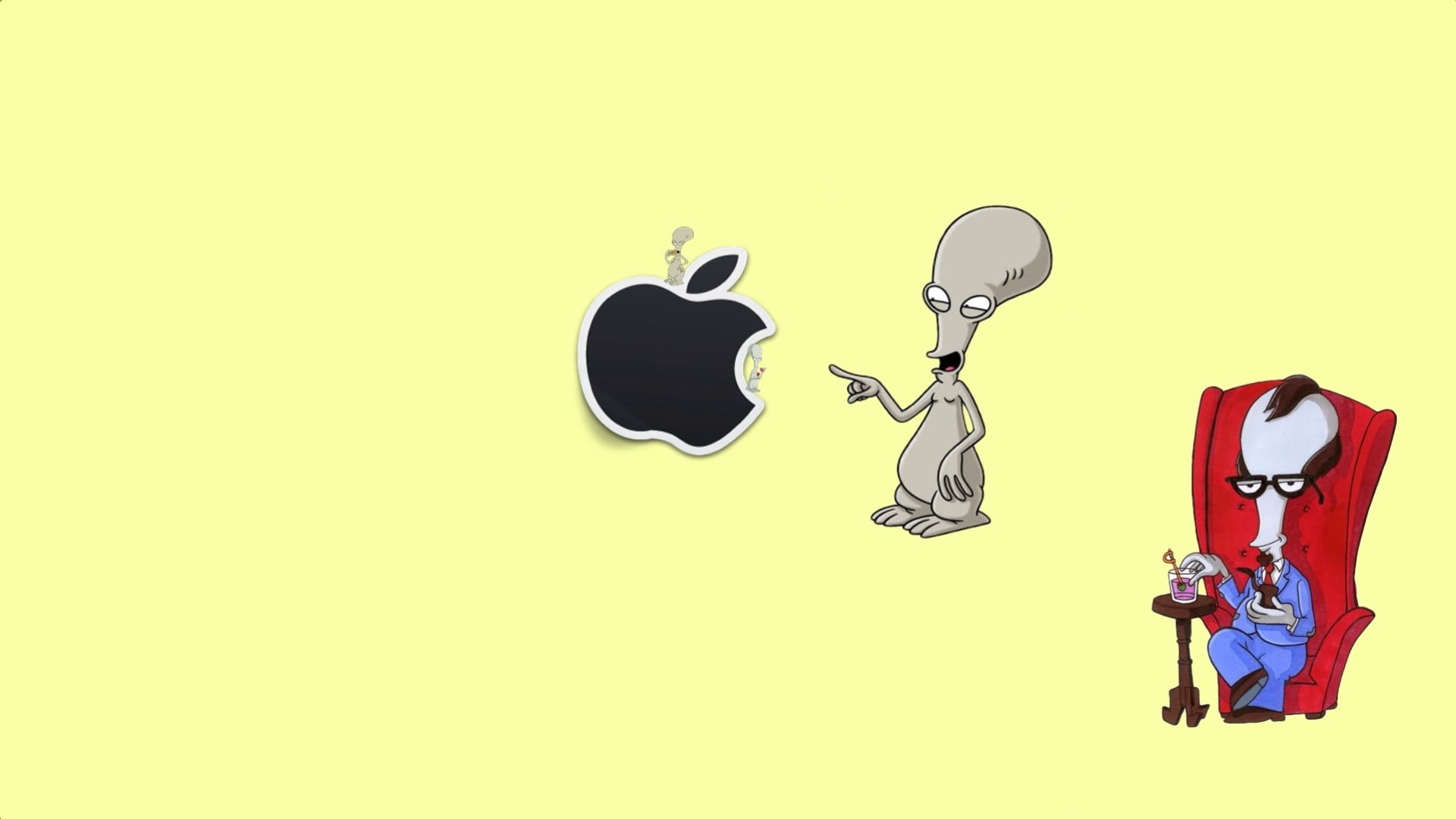 technology, one person, art, backgrounds, string instrument, creativity, business, personal Accessory, 1080P, apple, cartoon, side view, design, copy space, HD Wallpaper
