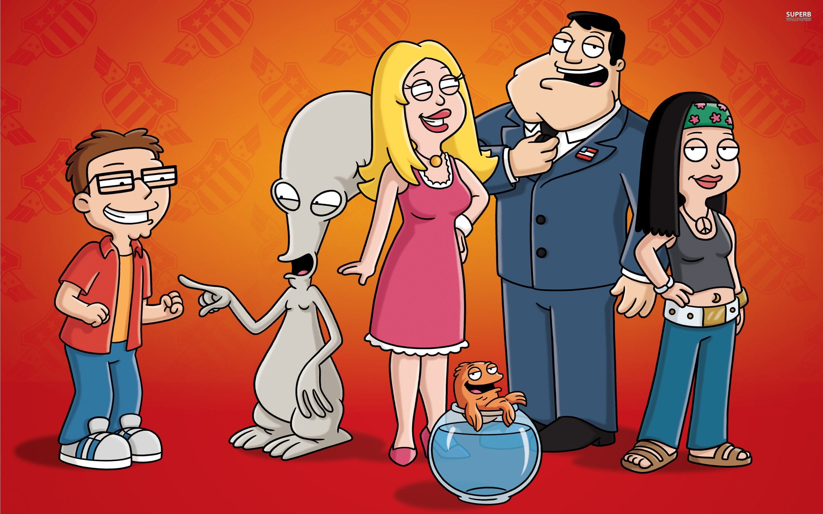dad, cartoon, american, comedy, series, family, animation, 2K, HD Wallpaper