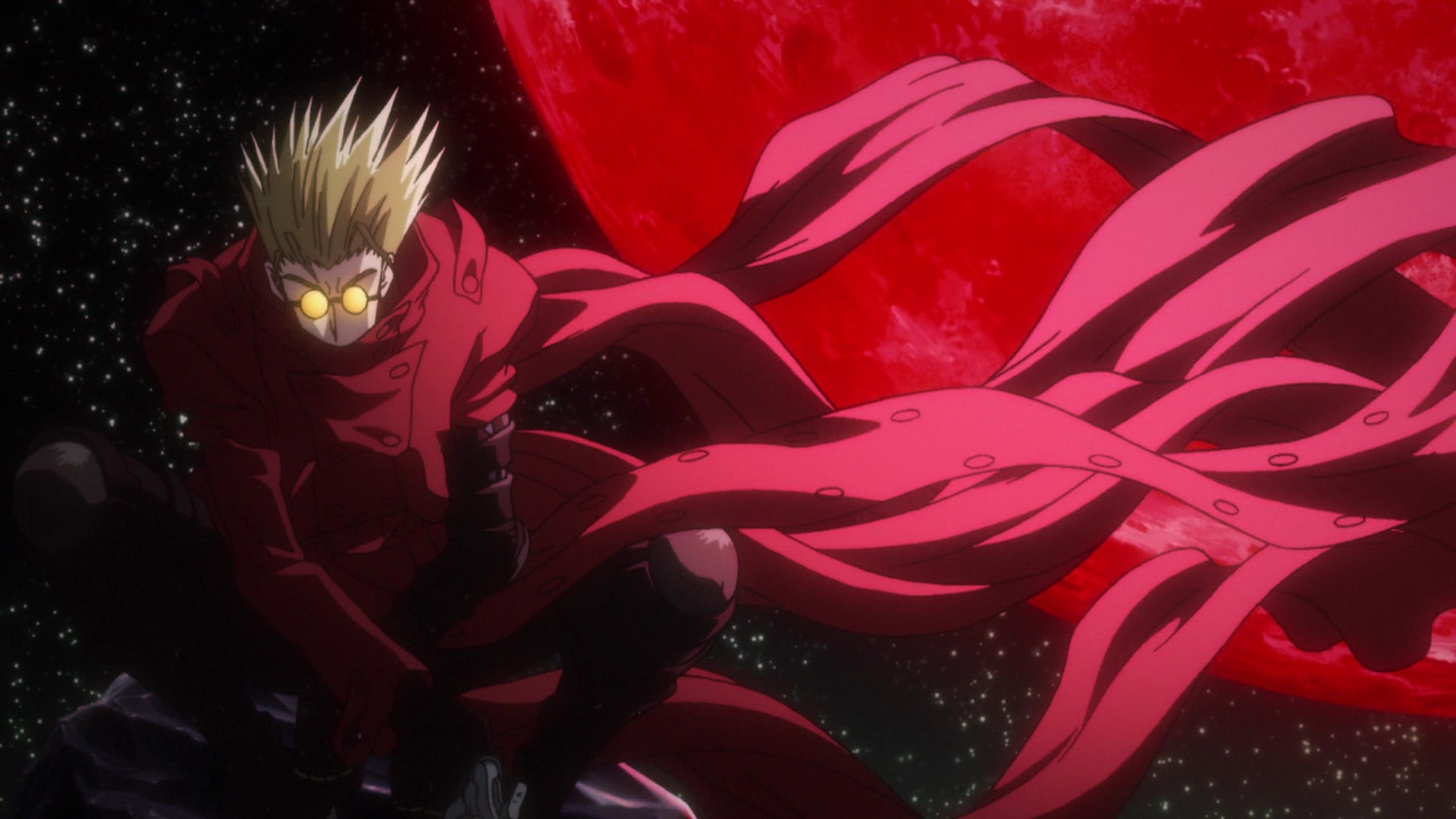 red, indoors, nature, Vash, night, manga, close-up, illuminated, illustration, art and craft, disguise, mask, water, Trigun, costume, stampede, representation, HD Wallpaper