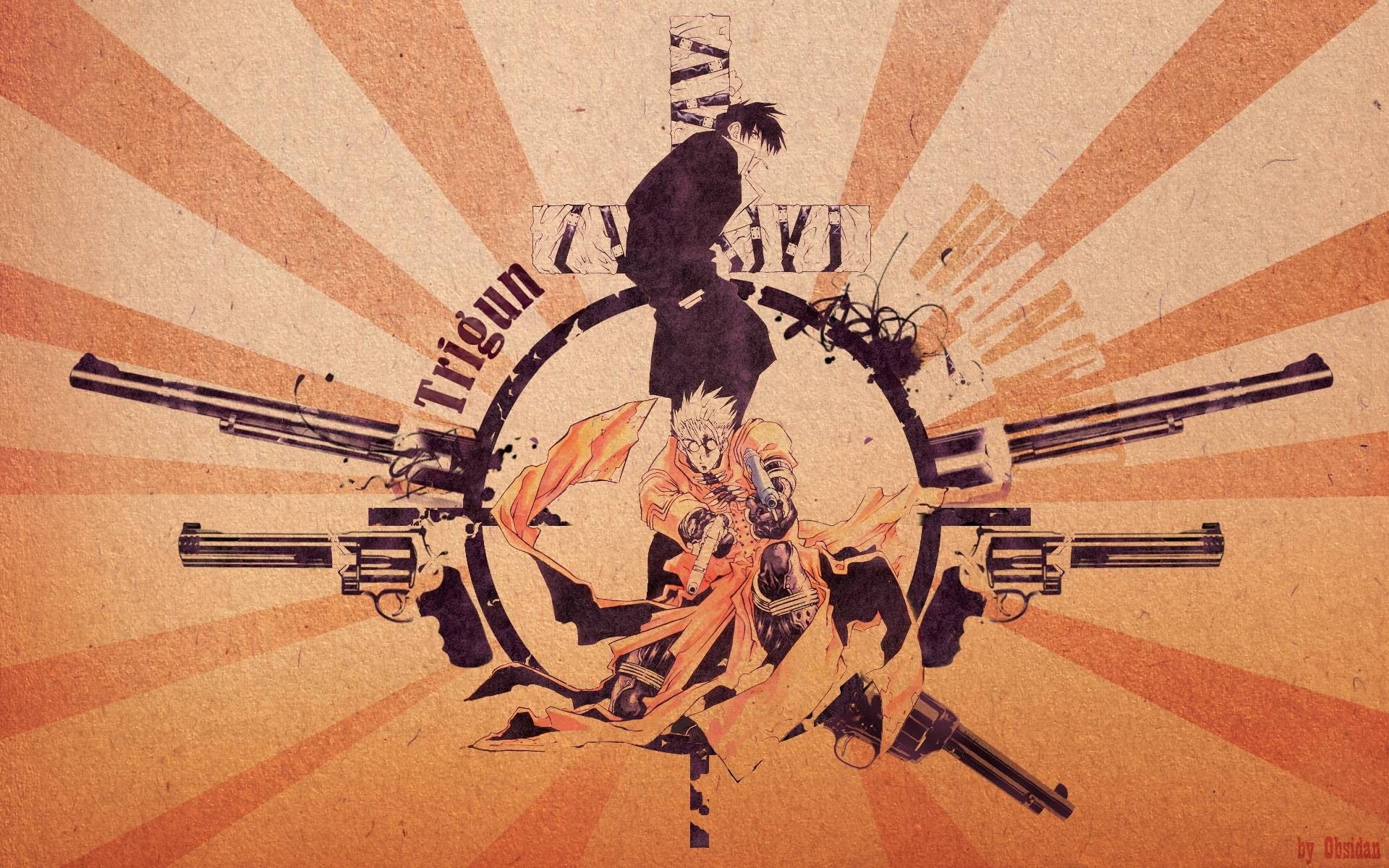 1080P, Vash, Vash the Stampede, Nicholas D. Wolfwood, Trigun, anime, manga, Wolfwood, HD Wallpaper