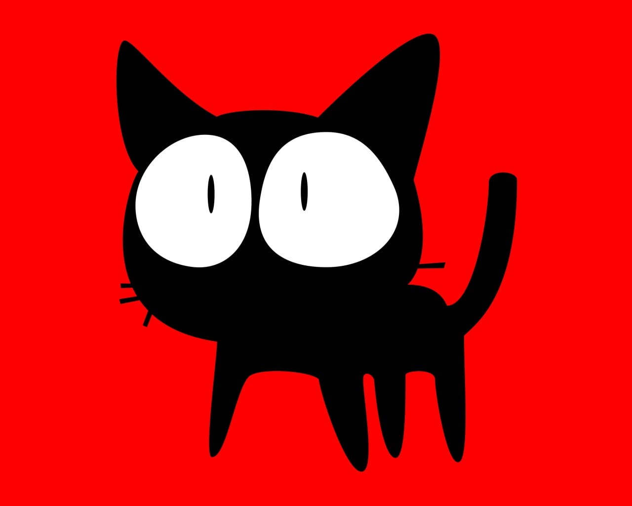 mammal, cat, colored background, celebration, graphic, anime, animals, 720P, black, black color, communication, fun, back lit, art, emotion, FLCL, human hand, HD Wallpaper