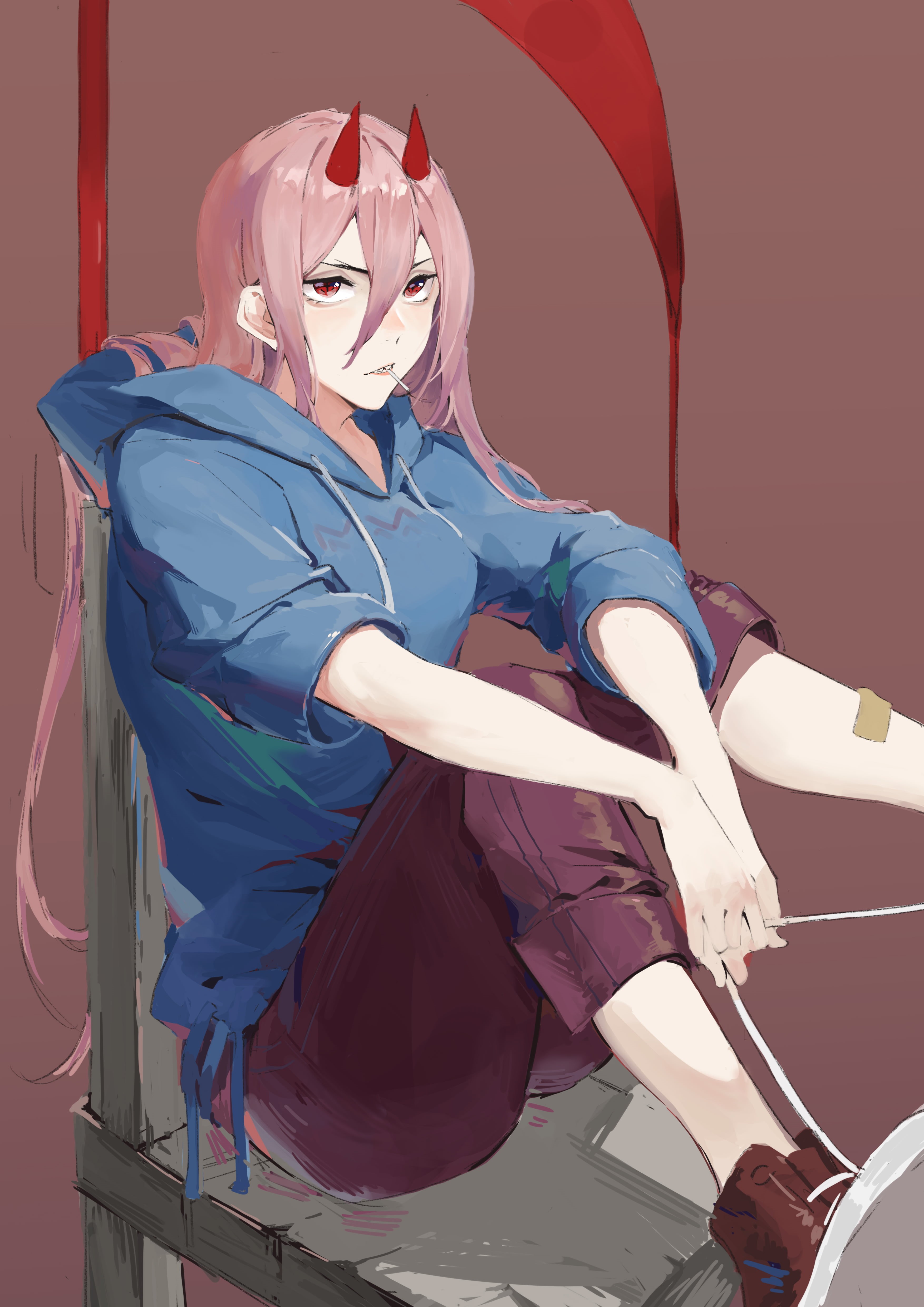 4K, anime girls, Power(Character), Chainsaw Man, Phone HD Wallpaper