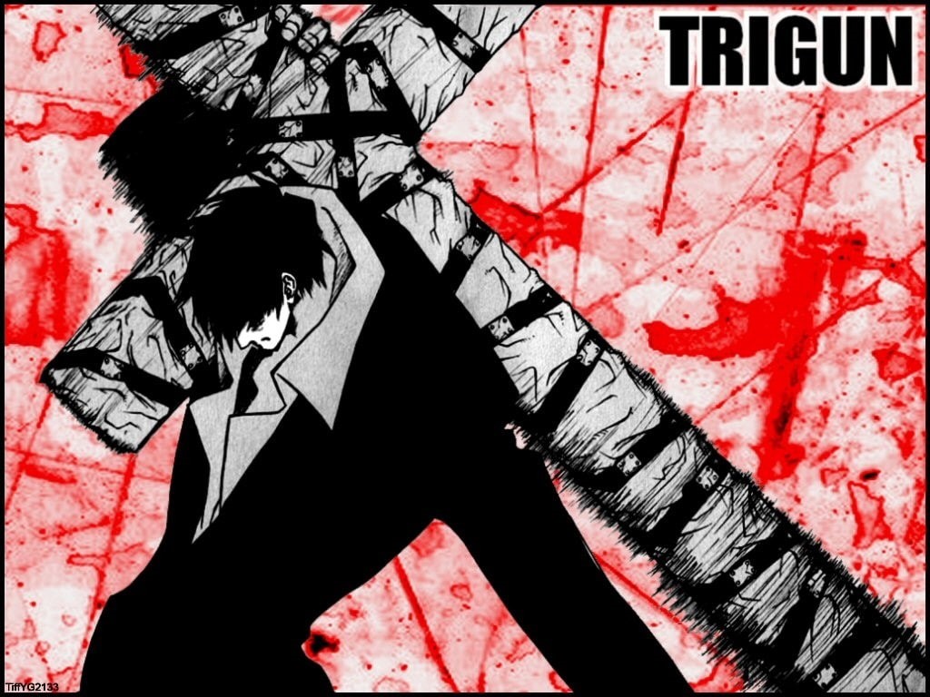 anime, communication, real people, street art, casual clothing, Trigun, 480P, Nicholas D. Wolfwood, built structure, outdoors, close-up, text, wall - building feature, HD Wallpaper