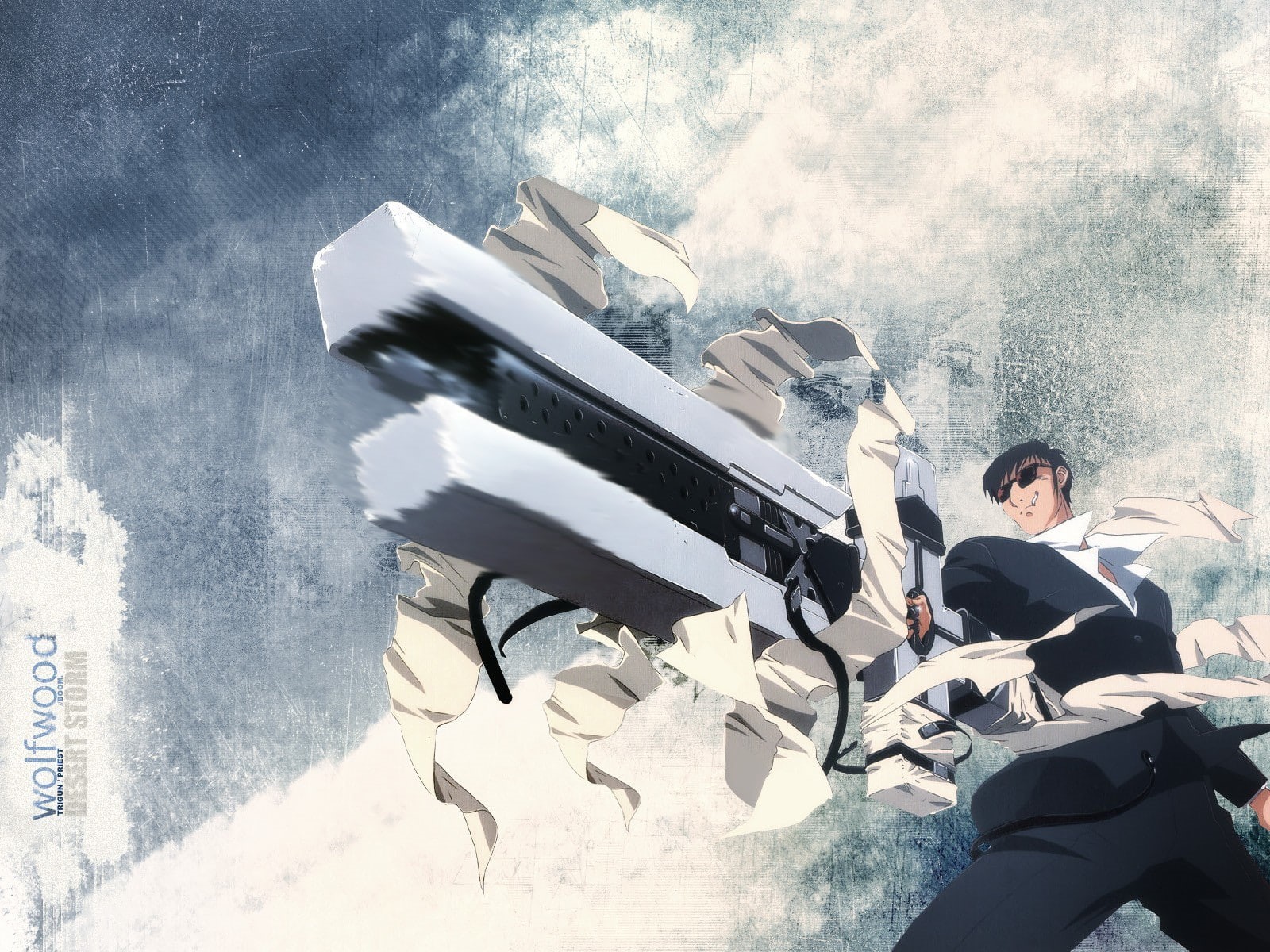 Nicholas D. Wolfwood, snow, sitting, one person, day, casual clothing, lifestyles, leisure activity, 720P, men, Trigun, relaxation, adult, full length, HD Wallpaper