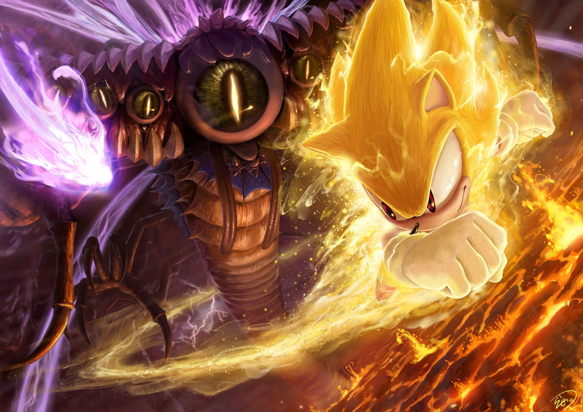 indoors, pattern, burning, heat - temperature, creativity, fire, technology, graphic, close-up, Sonic the Hedgehog, blurred motion, Sonic, 1080P, HD Wallpaper
