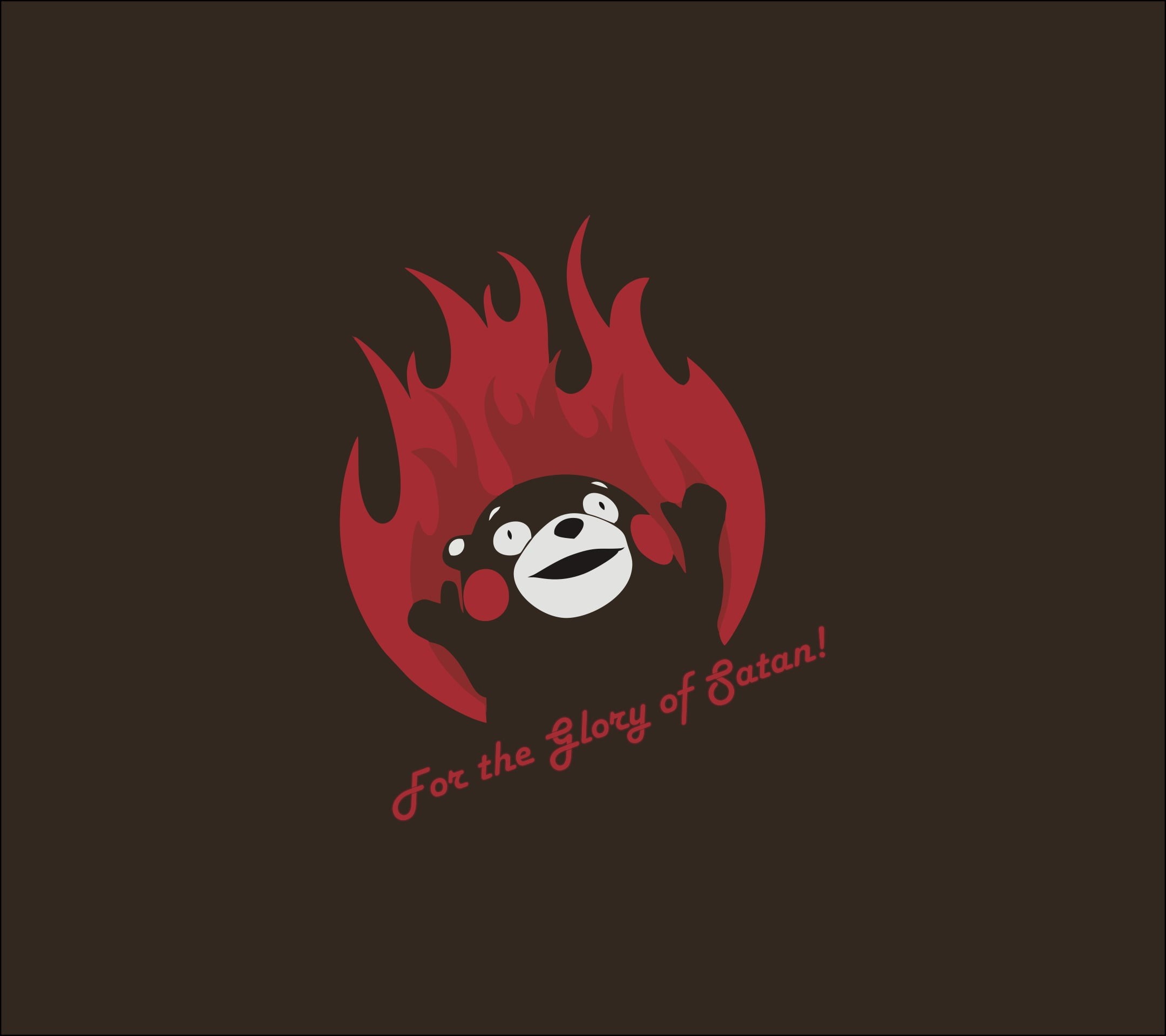 Satan, sign, creativity, human body part, communication, anthropomorphic smiley face, kumamon, illustration, 1080P, black background, representation, copy space, HD Wallpaper