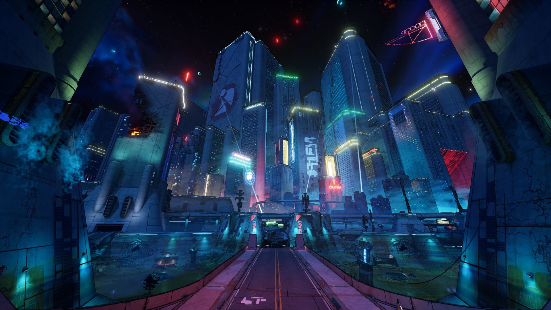 1080P, video game art, night, screen shot, Borderlands, Borderlands 3, lights, sunset, planet, HD Wallpaper