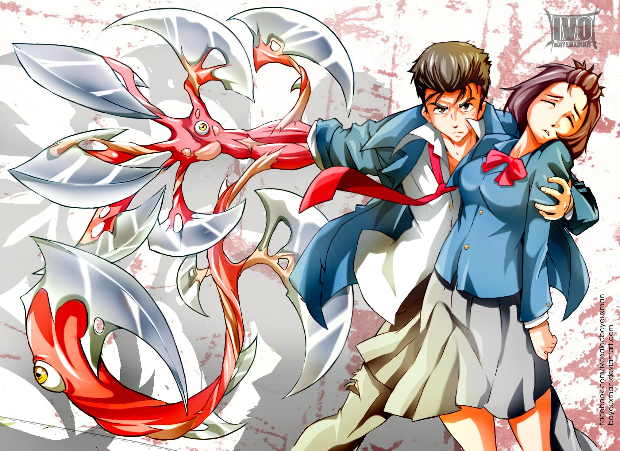 Shinichi Izumi, Satomi Murano, Anime, Parasyte -the maxim-, 1080P, HD Wallpaper