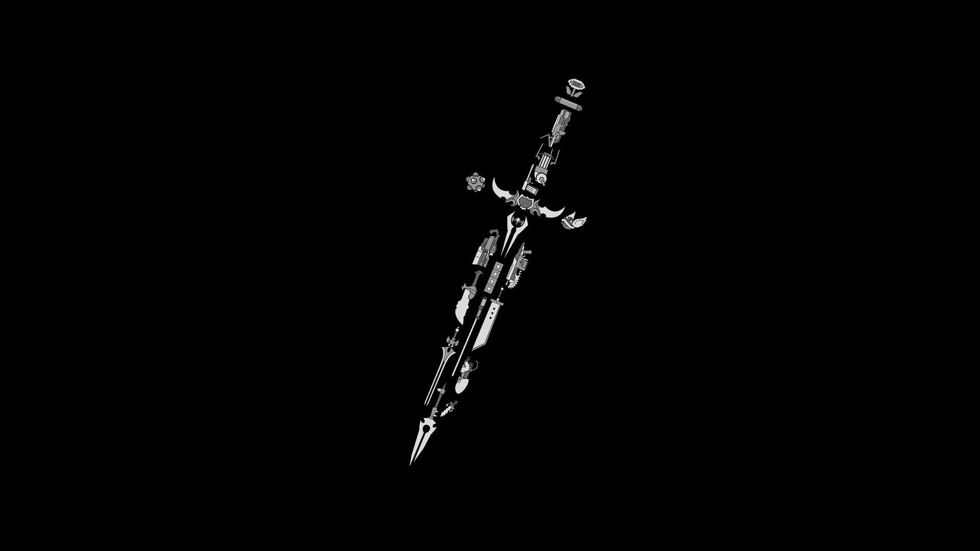 Final Fantasy VII, Halo, Gears of War, Super Mario Bros., 1080P, Mario Kart, Katamari, Arkanoid, Portal Gun, sword, Tetris, soul calibur, laser swords, HD Wallpaper