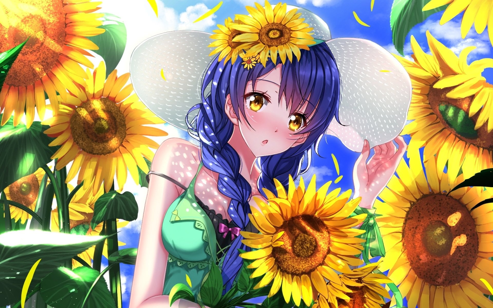 flowering plant, beauty in nature, sunflower, Shokugeki No Soma, Food Wars: Shokugeki no Soma, no people, multi colored, art and craft, freshness, plant, HD Wallpaper