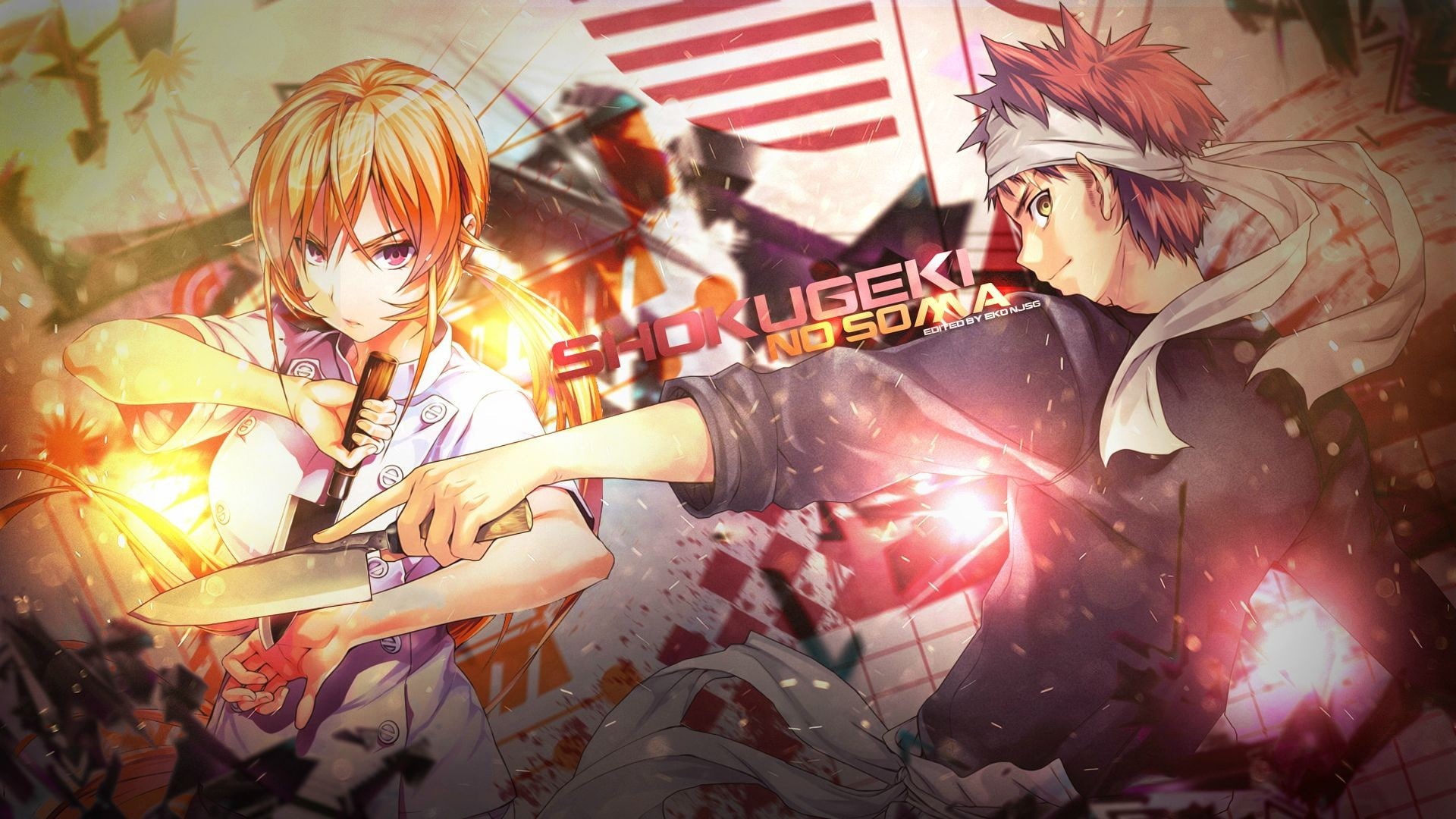1080P, Nakiri Erina, Shokugeki no Souma, Yukihira Soma, HD Wallpaper