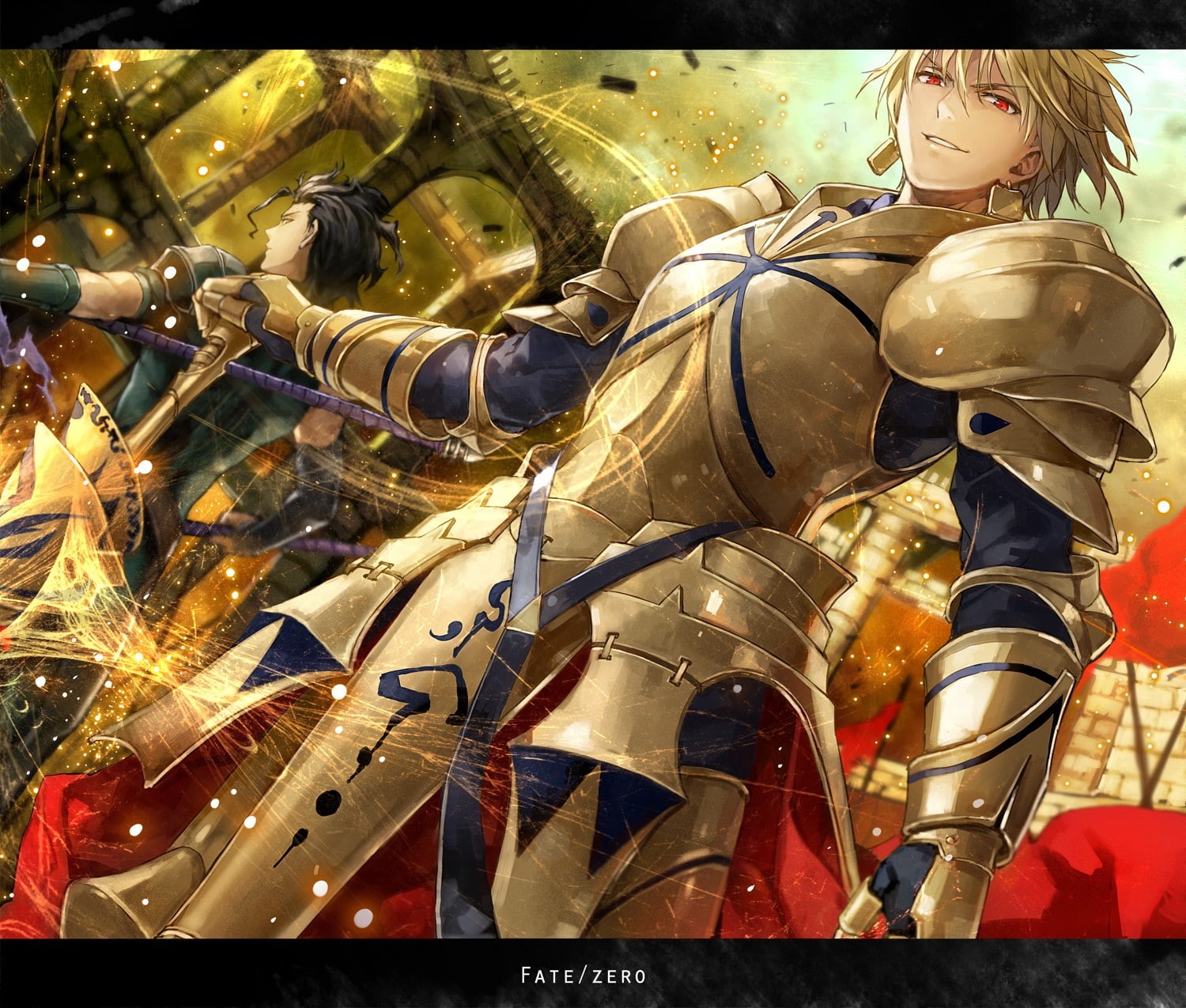 720P, lancer, fate, fate zero, boys, anime, series, gilgamesh, HD Wallpaper