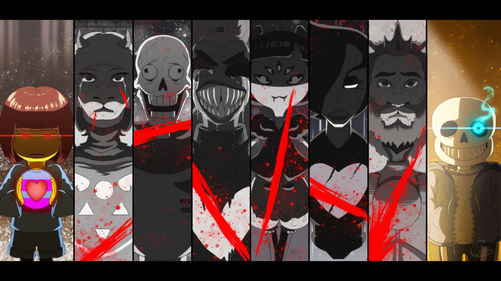 red, Mettaton (Undertale), no people, auto post production filter, characters, collage, large group of objects, Chara (Undertale), transfer print, safety, HD Wallpaper