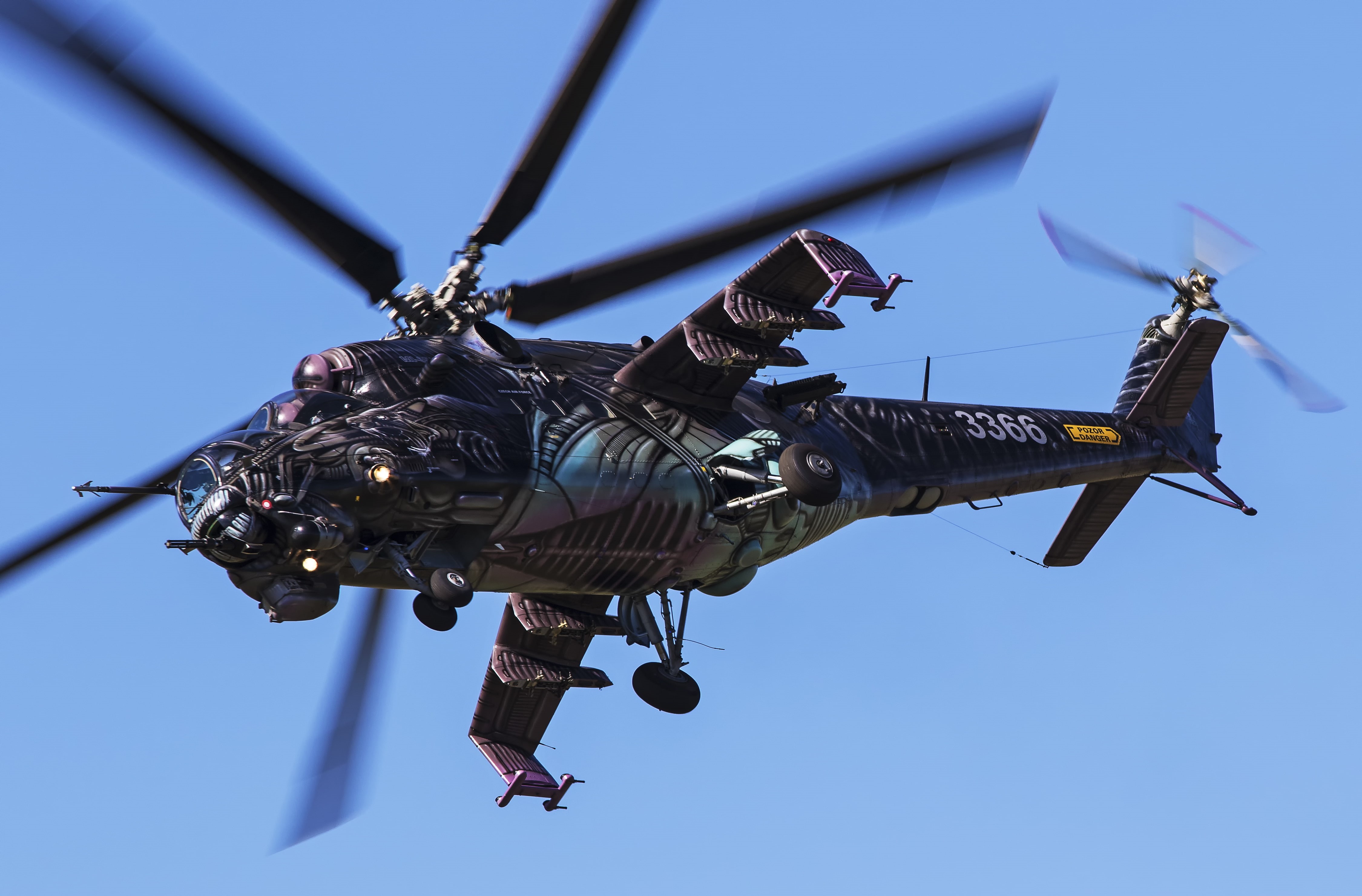 day, sky, Helicopter gunship, motion, helicopter, plane, flying, 4K, government, transportation, blue, mid-air, Attack helicopter, air vehicle, army, military, HD Wallpaper