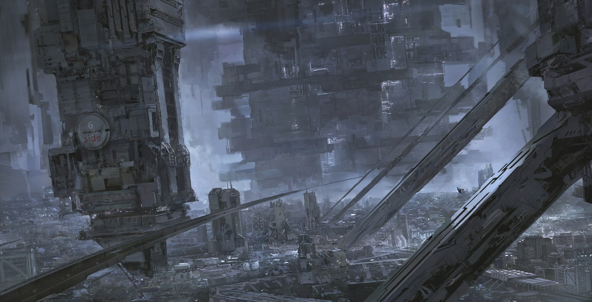 1080P, anime, futuristic city, science fiction, Blame!, futuristic, HD Wallpaper