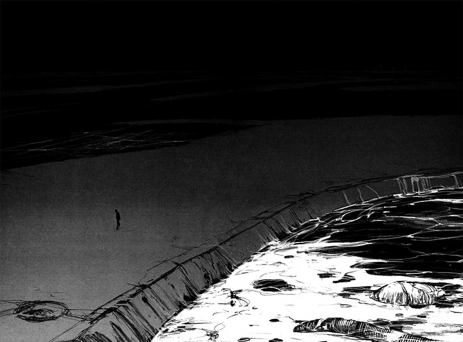 silhouette, tranquility, Tsutomu Nihei, architecture, winter, no people, reflection, nature, tranquil scene, 720P, swimming pool, land, rippled, Blame!, HD Wallpaper
