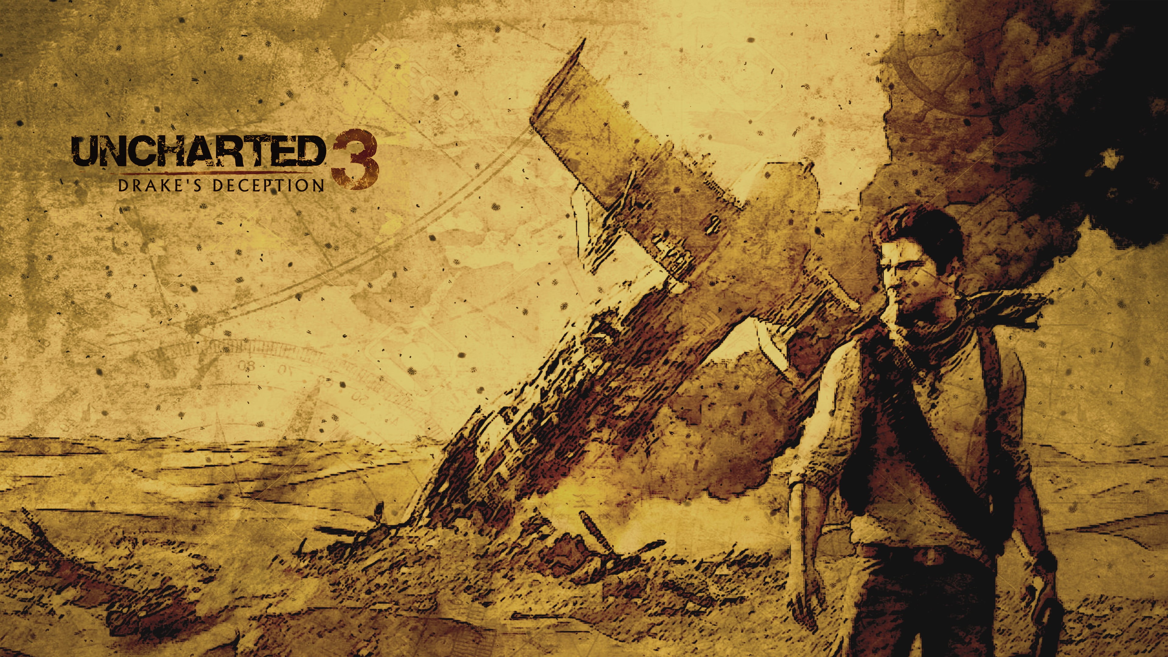 4K, Uncharted, Uncharted 3: Drakes Deception, Nathan Drake, HD Wallpaper