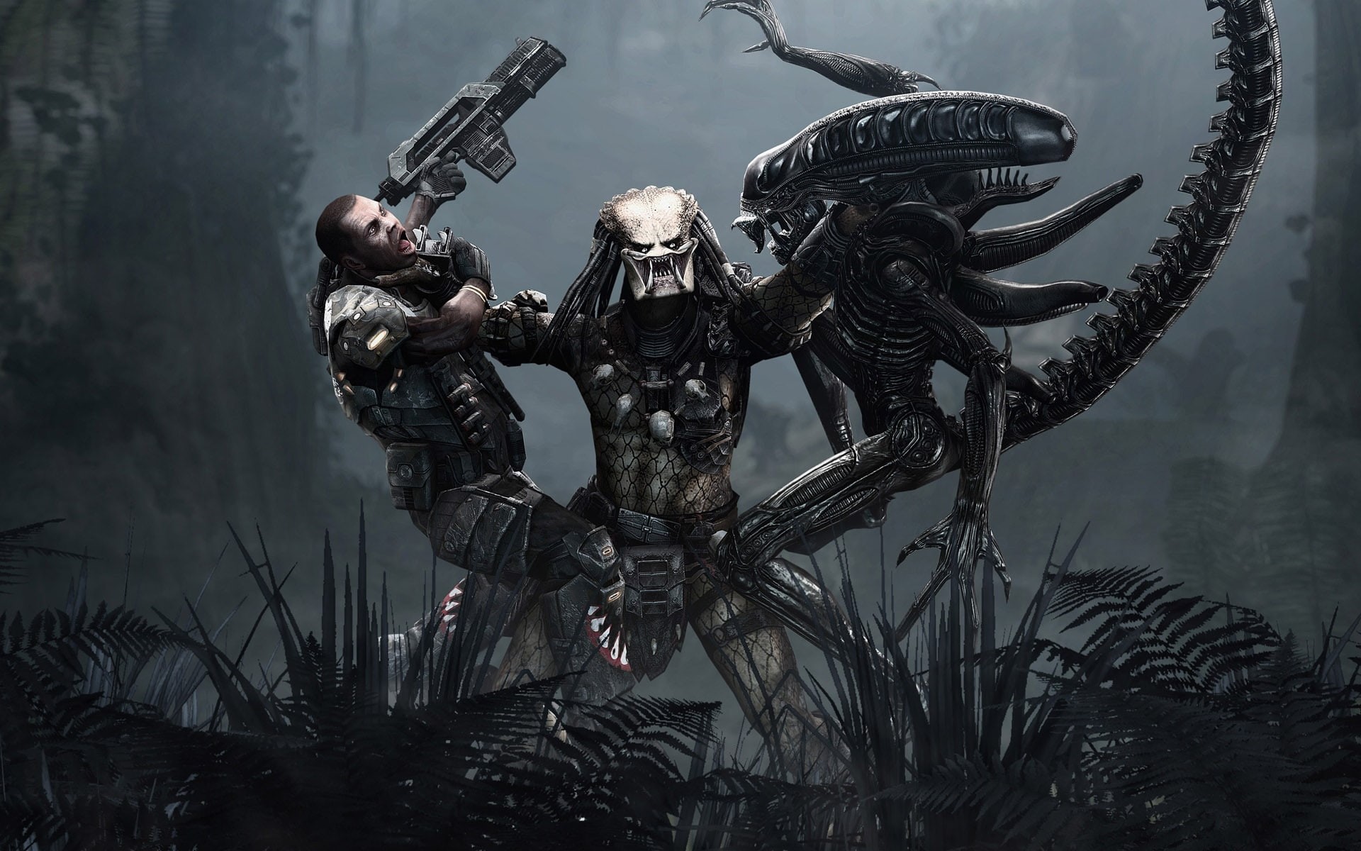1080P, aliens, x, predator, Aliens vs Predator movie, art, vs, movies, entertainment, hd, movie, HD Wallpaper