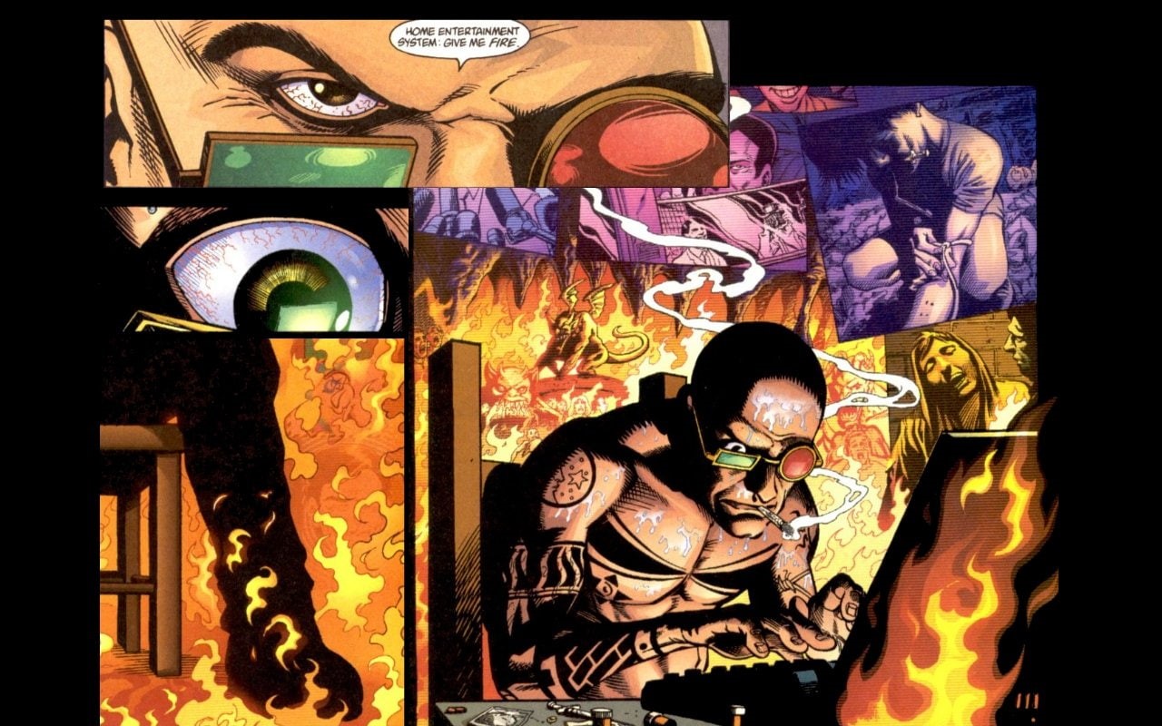 cartoon/comic, 720P, transmetropolitan, hd, jerusalem, fire, spider, HD Wallpaper
